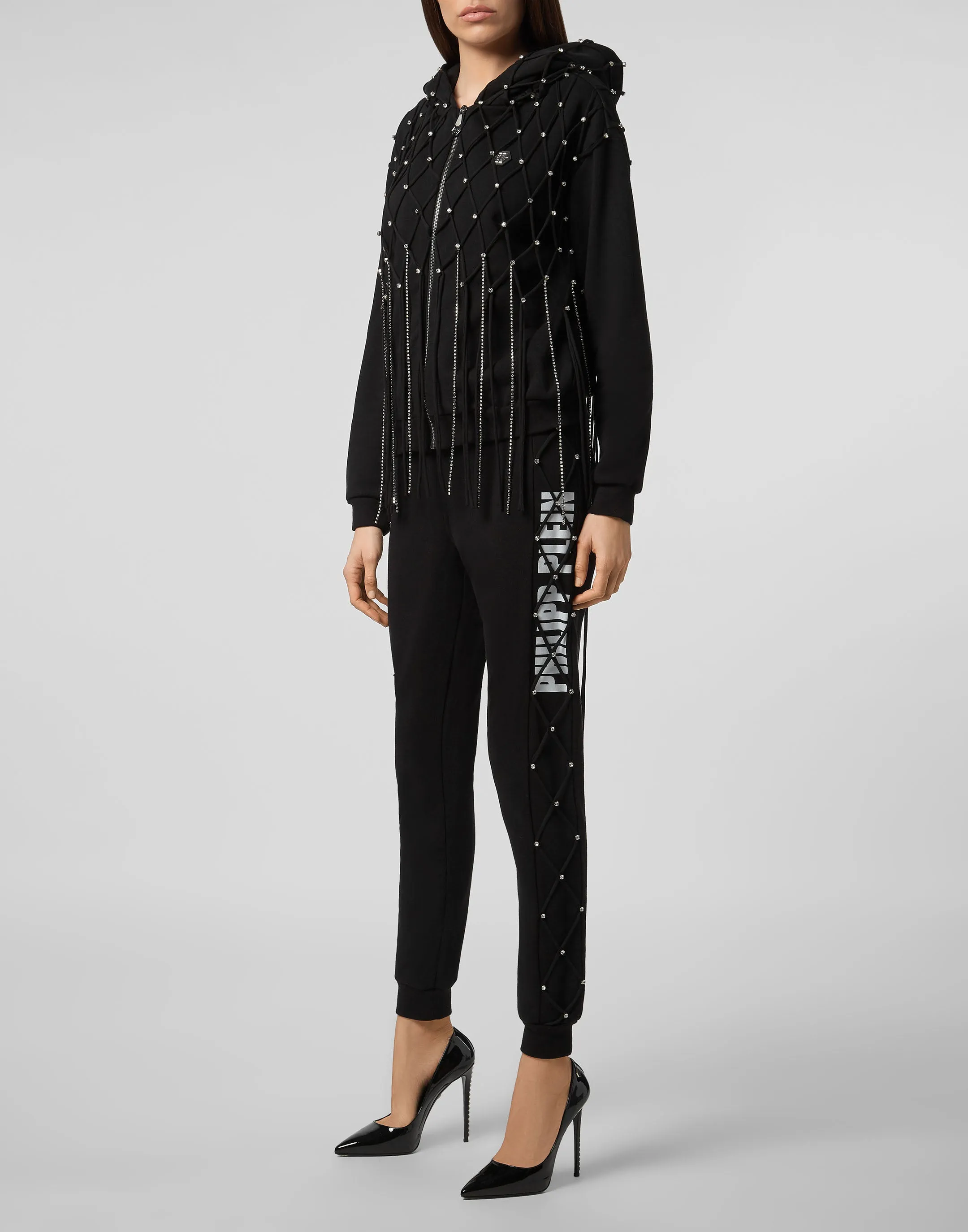 Jogging Trousers Net Crystal Touch Fringe