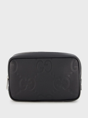 Jumbo GG Leather Wash Bag