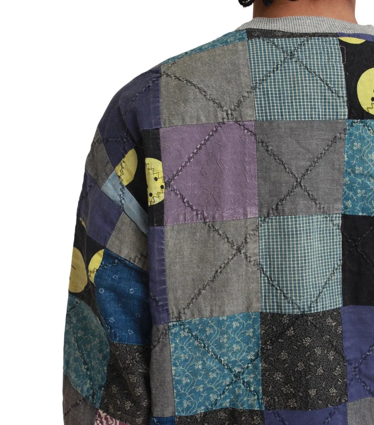 Kapital 12/-Gradrelle Sweater Knit x Rainbowy Quilt 2-Tone Big Sweater Grey