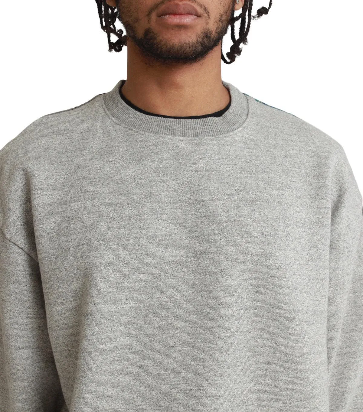 Kapital 12/-Gradrelle Sweater Knit x Rainbowy Quilt 2-Tone Big Sweater Grey