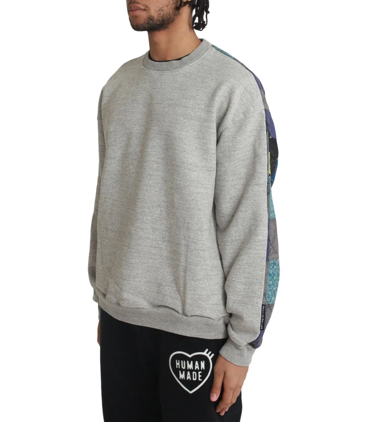 Kapital 12/-Gradrelle Sweater Knit x Rainbowy Quilt 2-Tone Big Sweater Grey