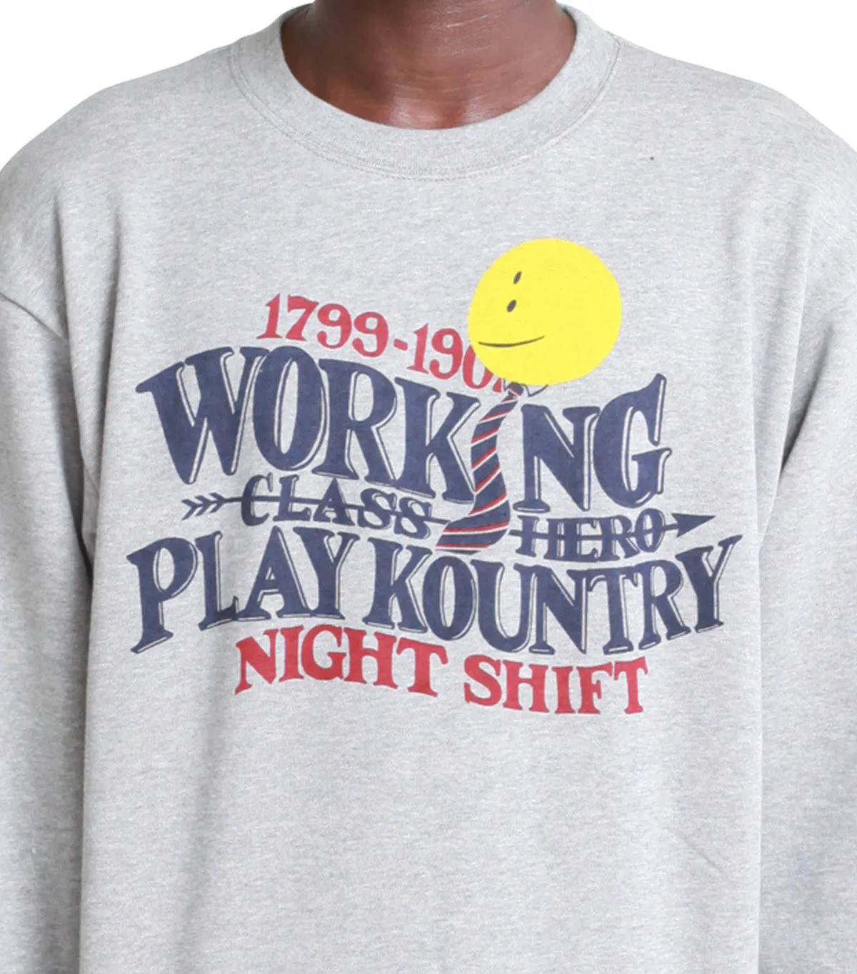 Kapital 30/-Swt Knit Crew Sweater (Night Shift Rainbowy) Gray