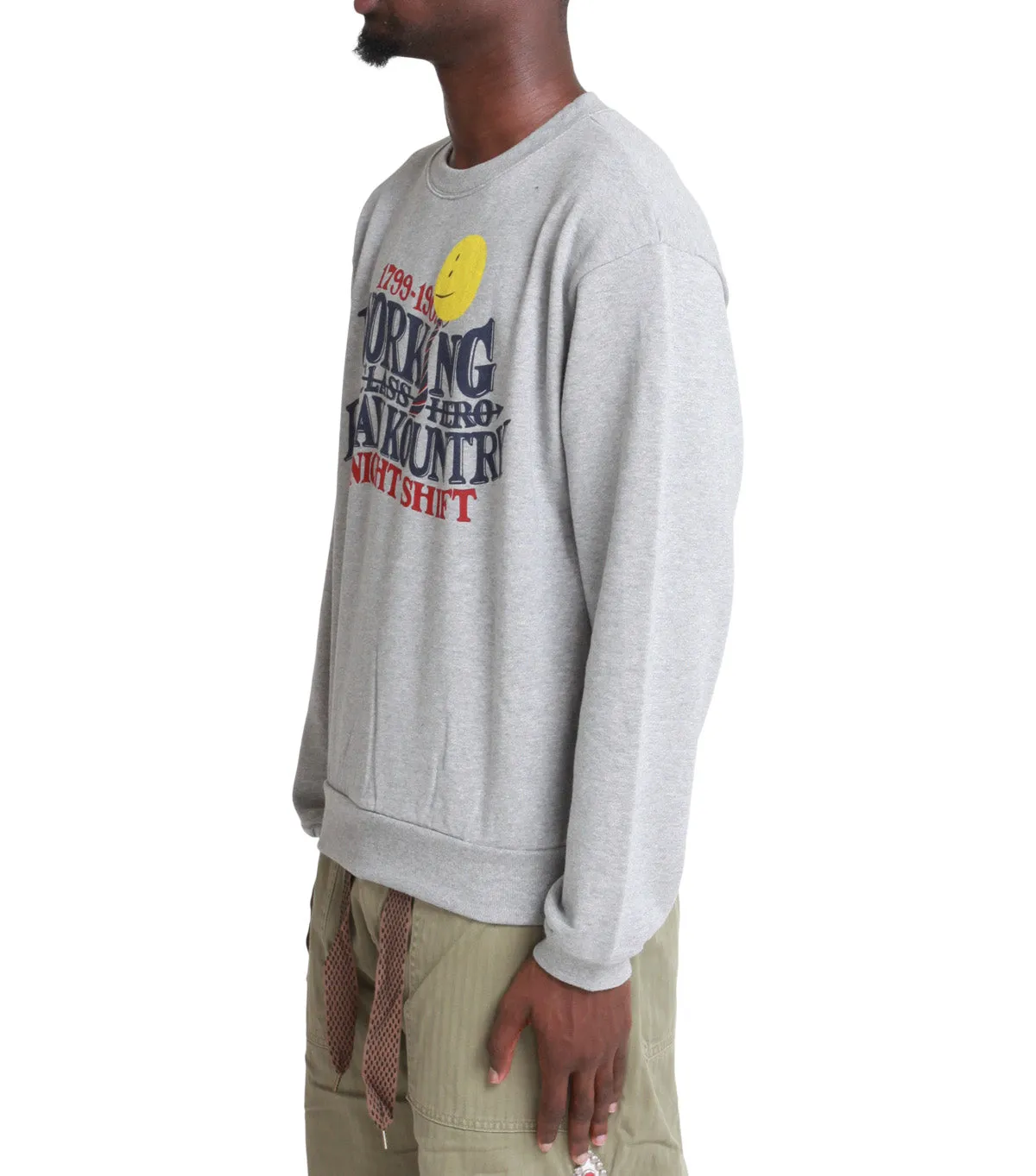 Kapital 30/-Swt Knit Crew Sweater (Night Shift Rainbowy) Gray