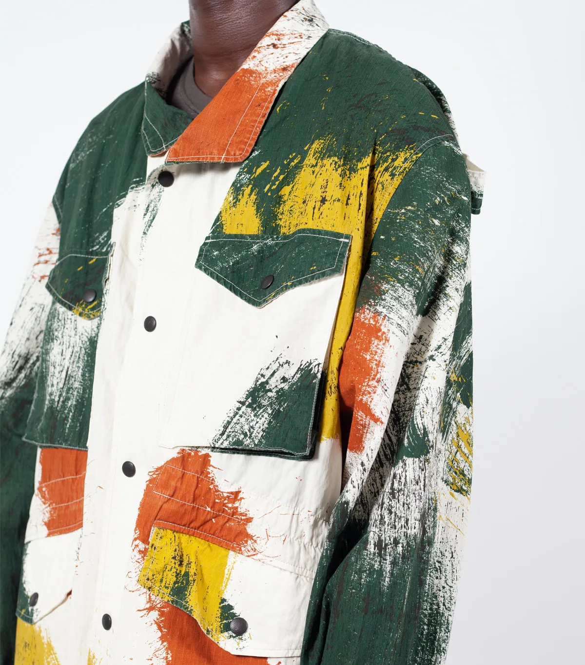 Kapital Brush Camo Resizing Fieldcoat Ecru
