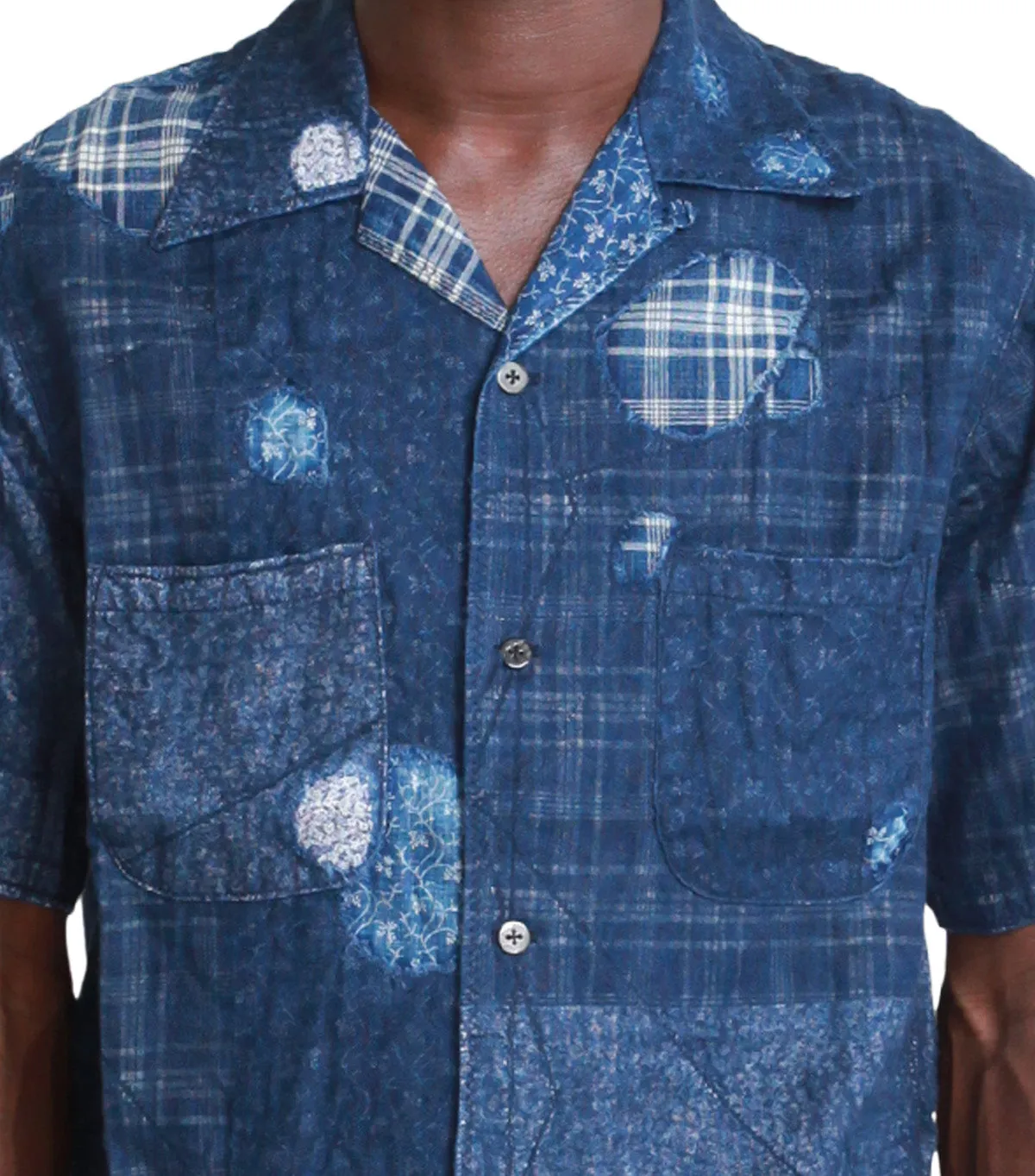 Kapital Patchwork Boro Aloha Shirt Indigo