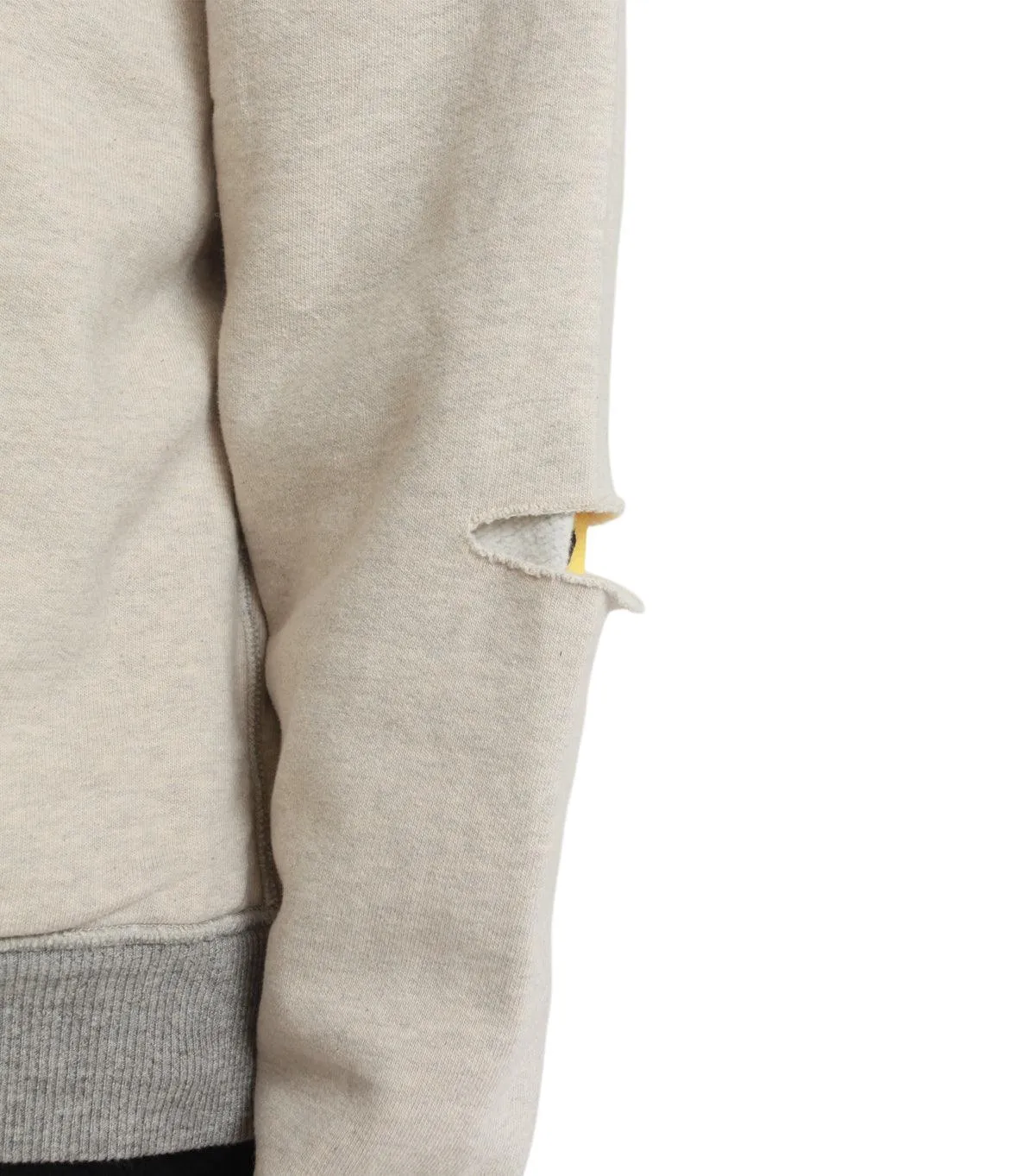 Kapital Top Sweater Knit Reversible Elbow-Rip Sweater Coneybowy Ecru Grey