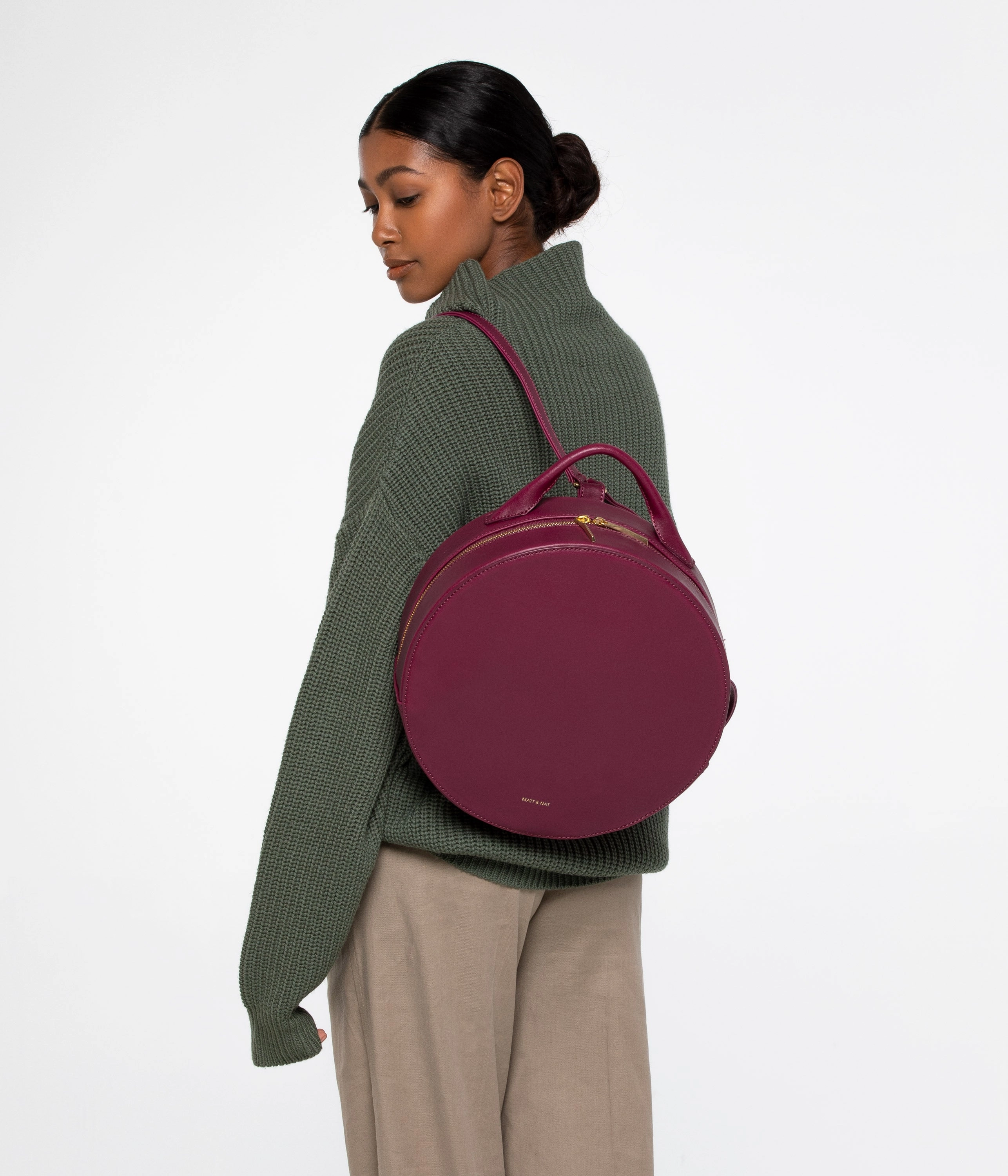 KIARA Vegan Round Backpack - Vintage