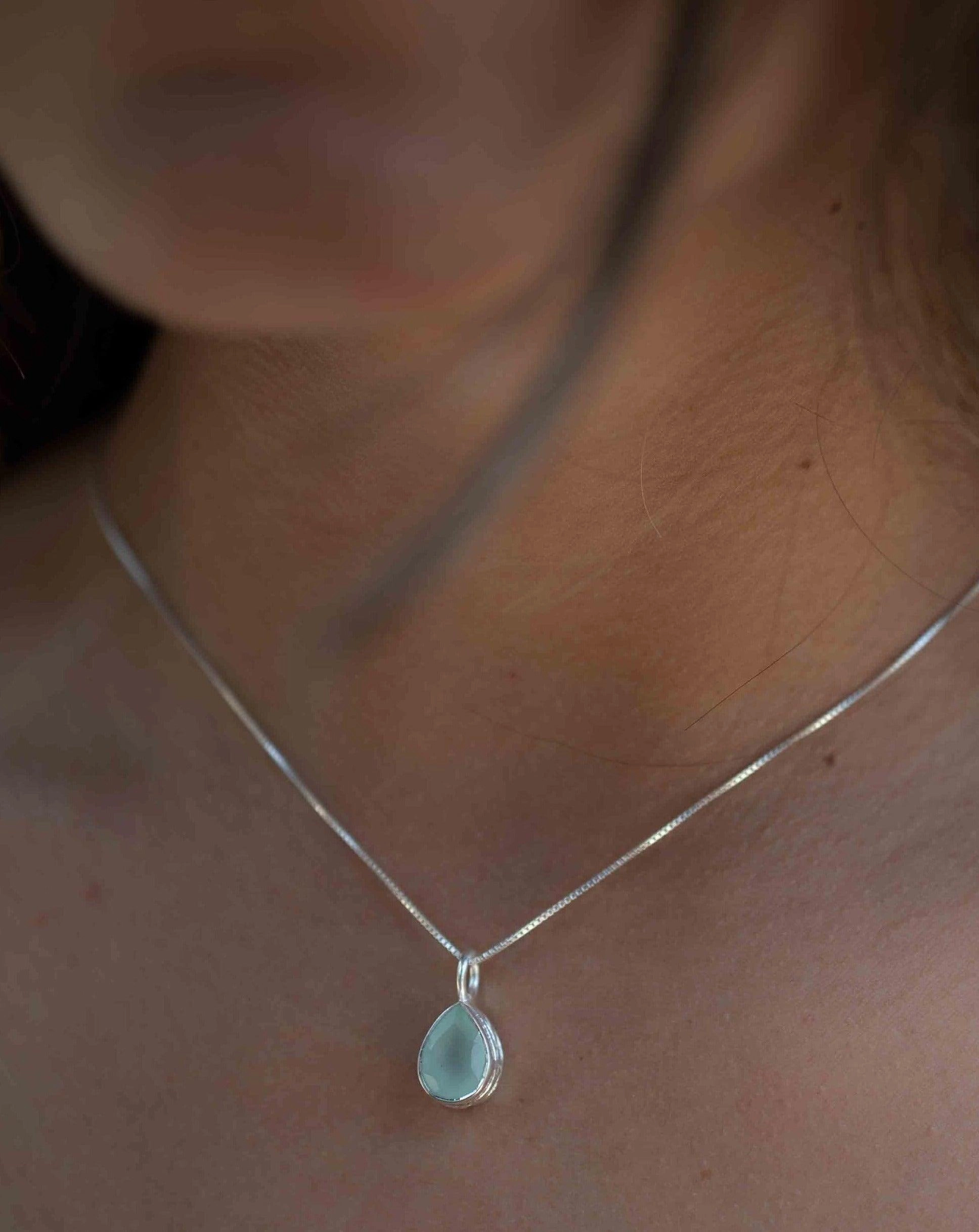 Labradorite, Aqua Chalcedony, Rose Quartz, Moonstone ~ Necklace ~ Sterling Silver ~ MP020