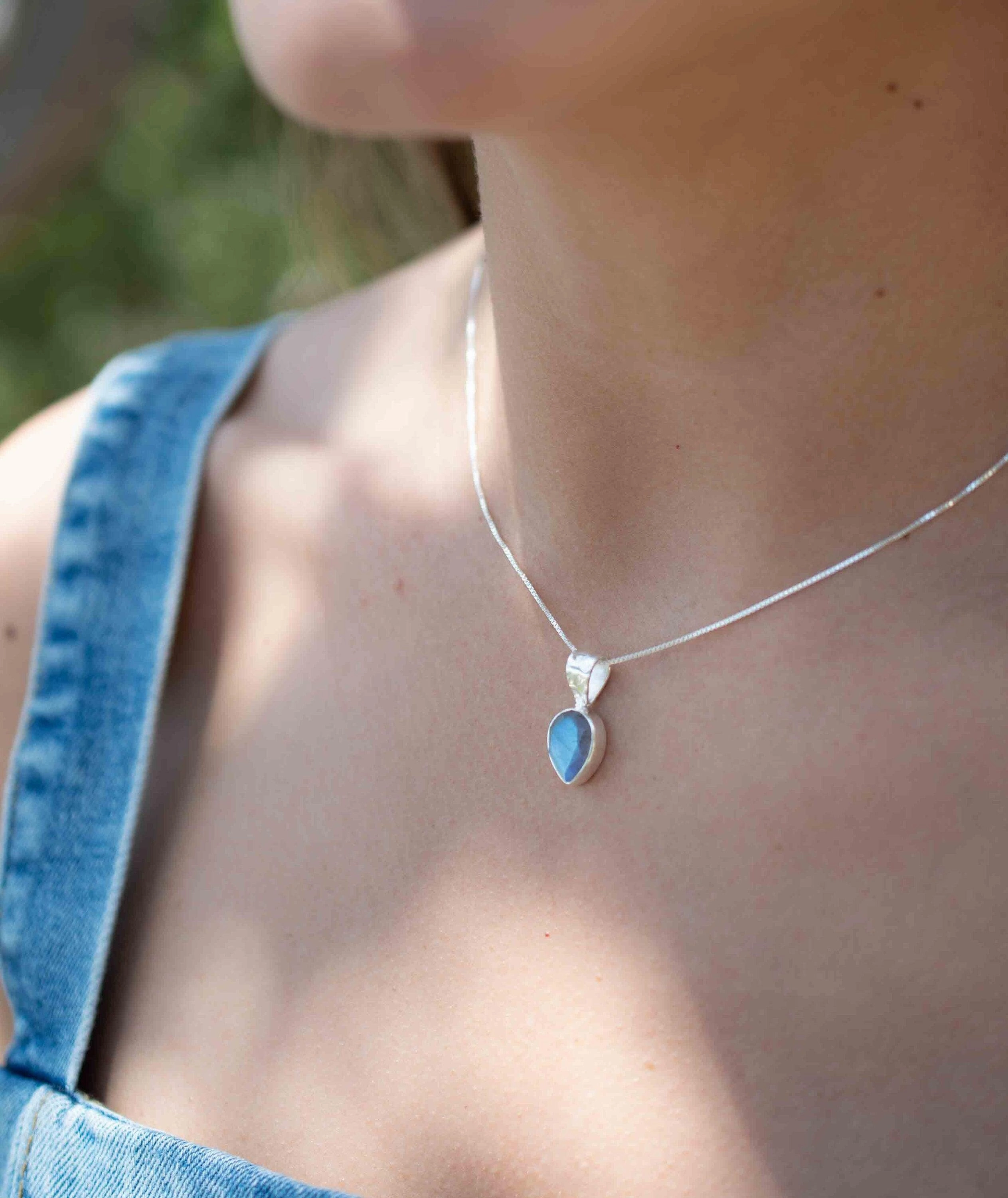 Labradorite, Aqua Chalcedony, Rose Quartz, Moonstone ~ Sterling Silver ~ Necklace ~ MP009