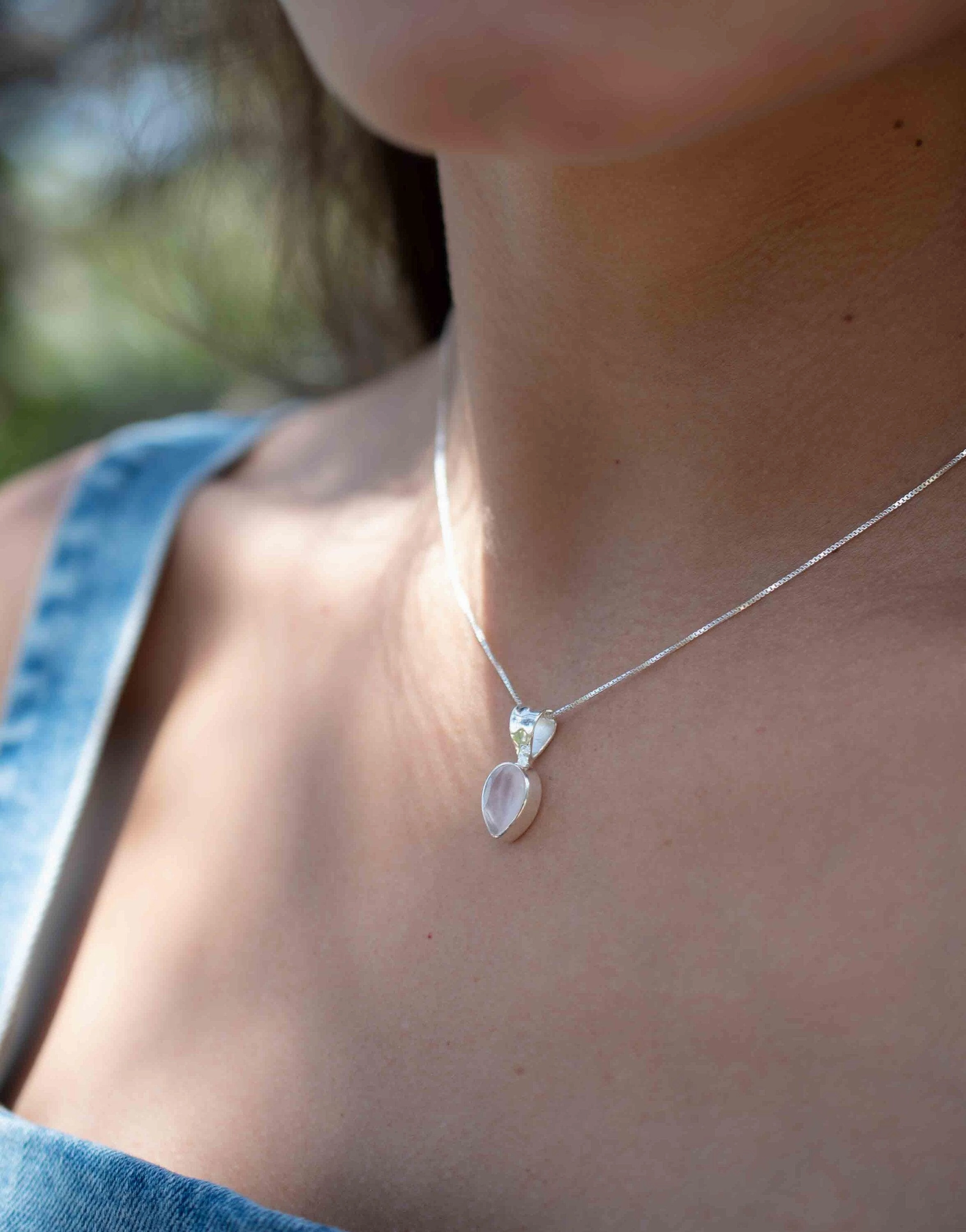 Labradorite, Aqua Chalcedony, Rose Quartz, Moonstone ~ Sterling Silver ~ Necklace ~ MP009