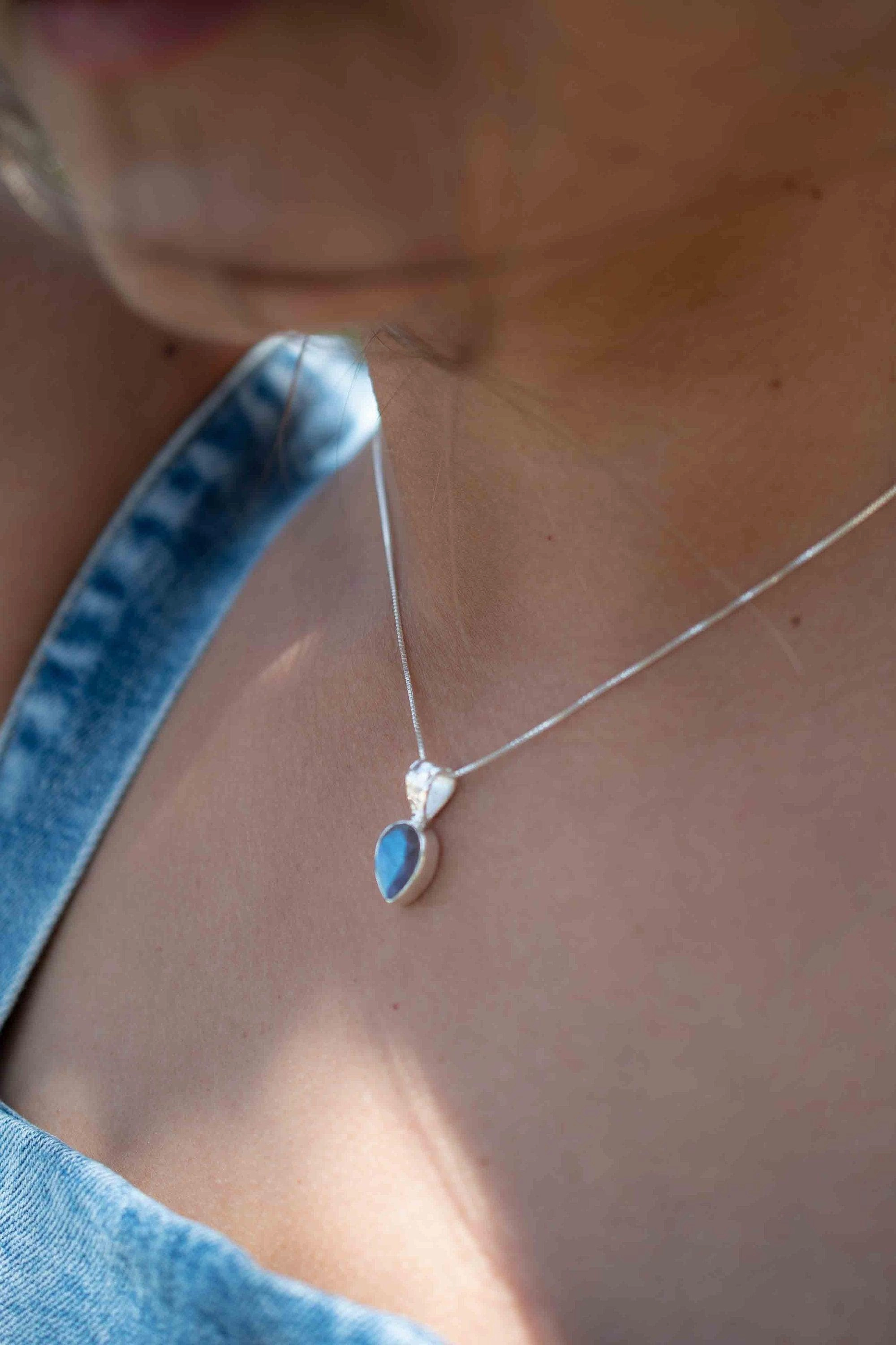 Labradorite, Aqua Chalcedony, Rose Quartz, Moonstone ~ Sterling Silver ~ Necklace ~ MP009