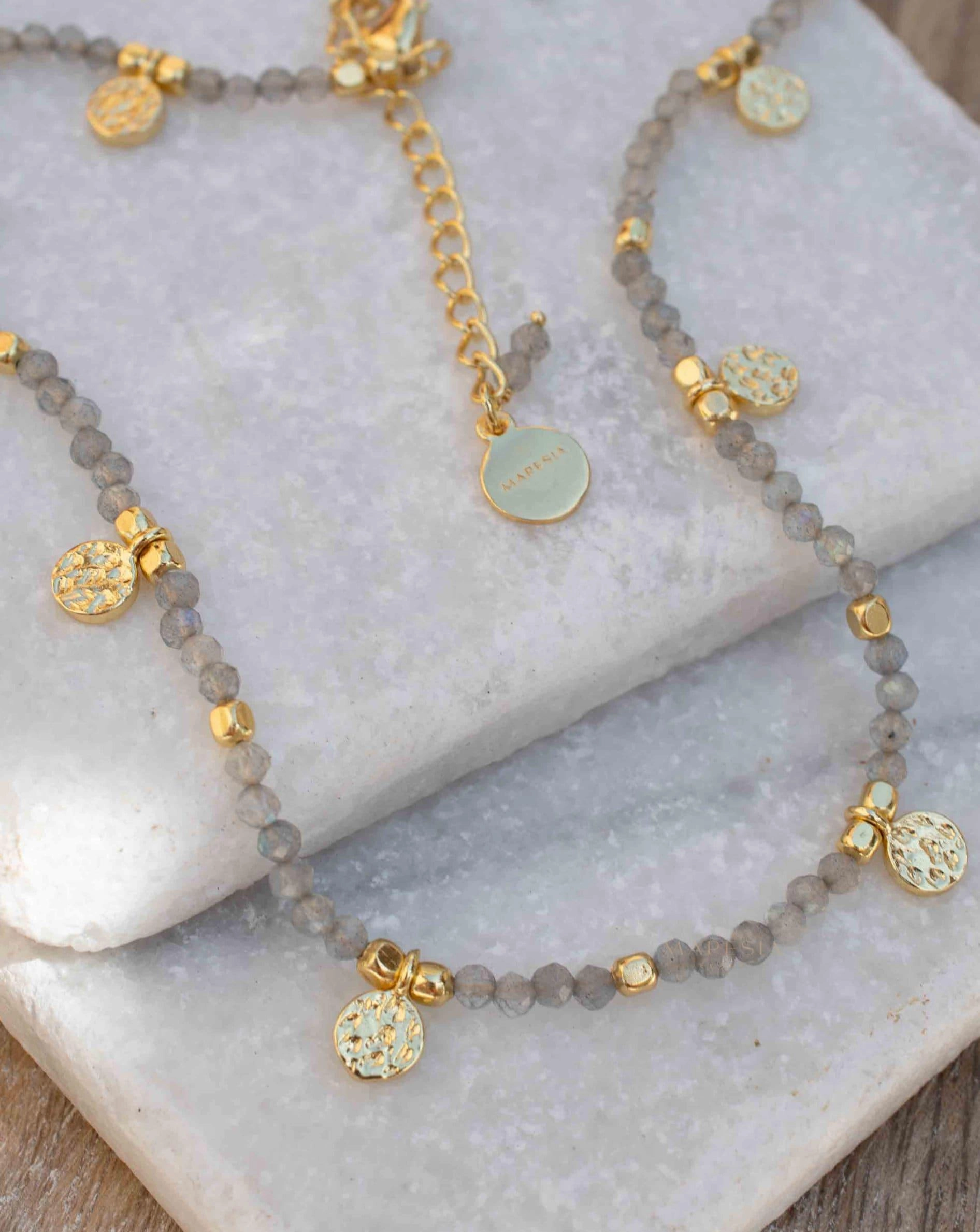 Labradorite Necklace ~ Gold Plated 18k ~ MN107