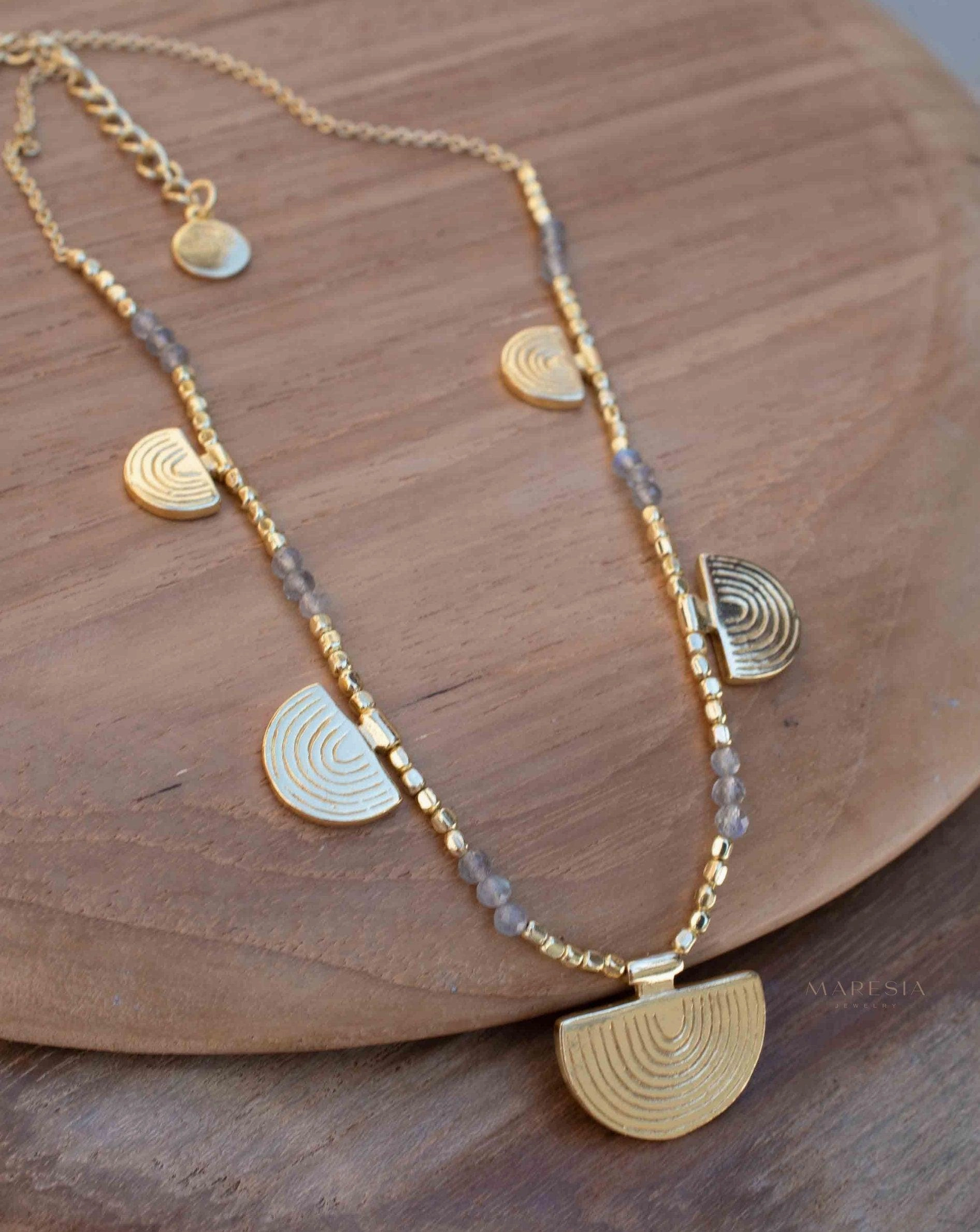 Labradorite Necklace ~ Gold Plated 18k ~ MN139