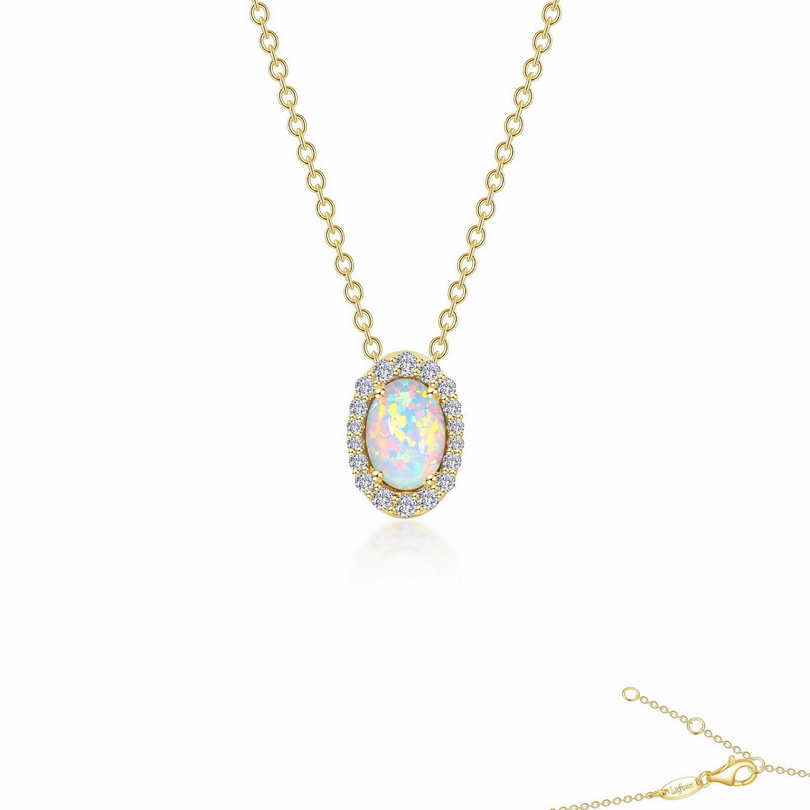 Lafonn Classic Oval Opal Opal Necklace P0204OPG18