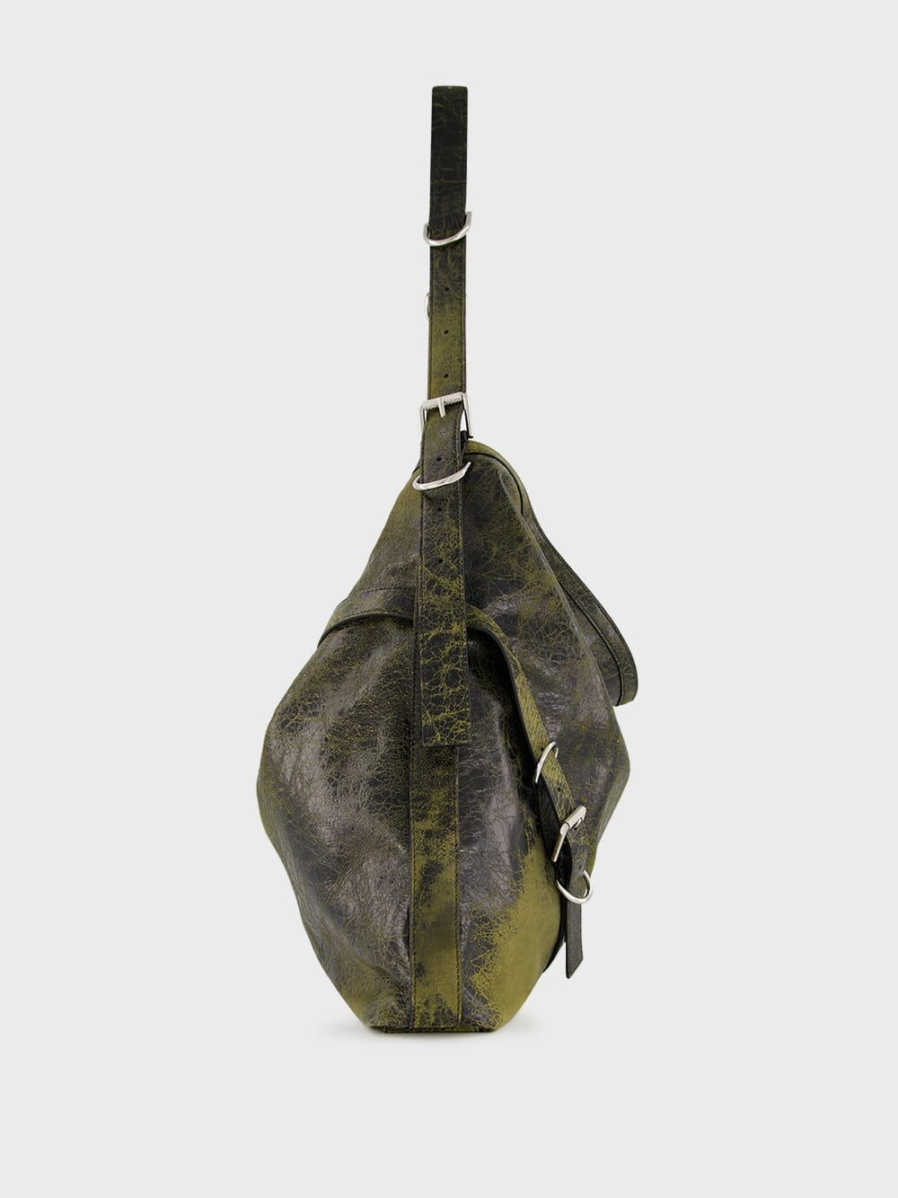 Large Voyou Black And Yellow Leather Bag
