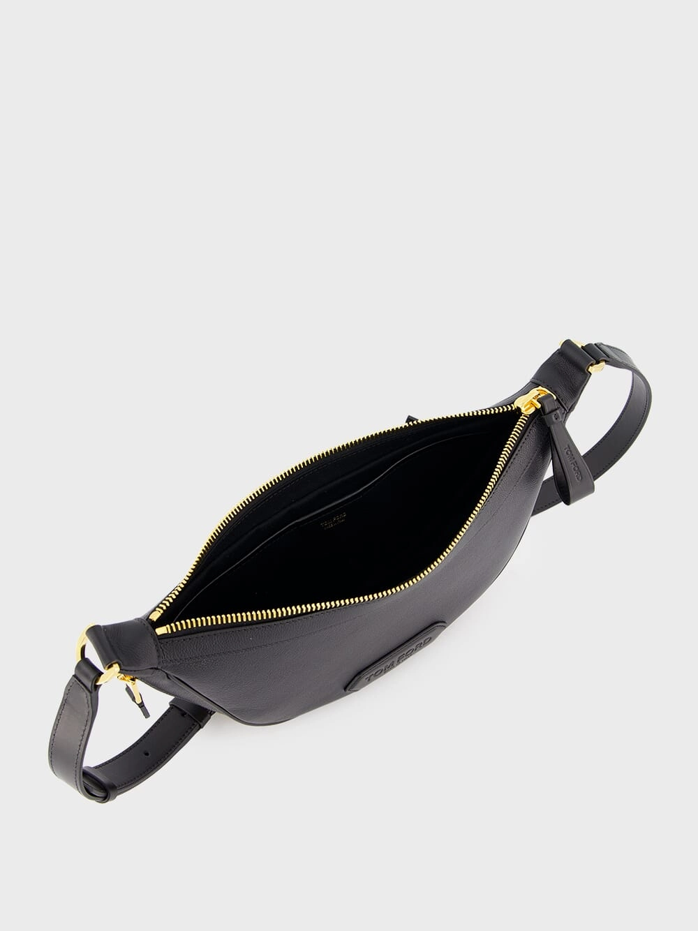 Leather Zip Crescent Bag