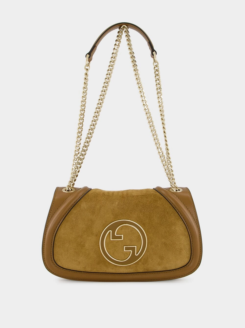 Light Brown Suede Blondie Medium Shoulder Bag