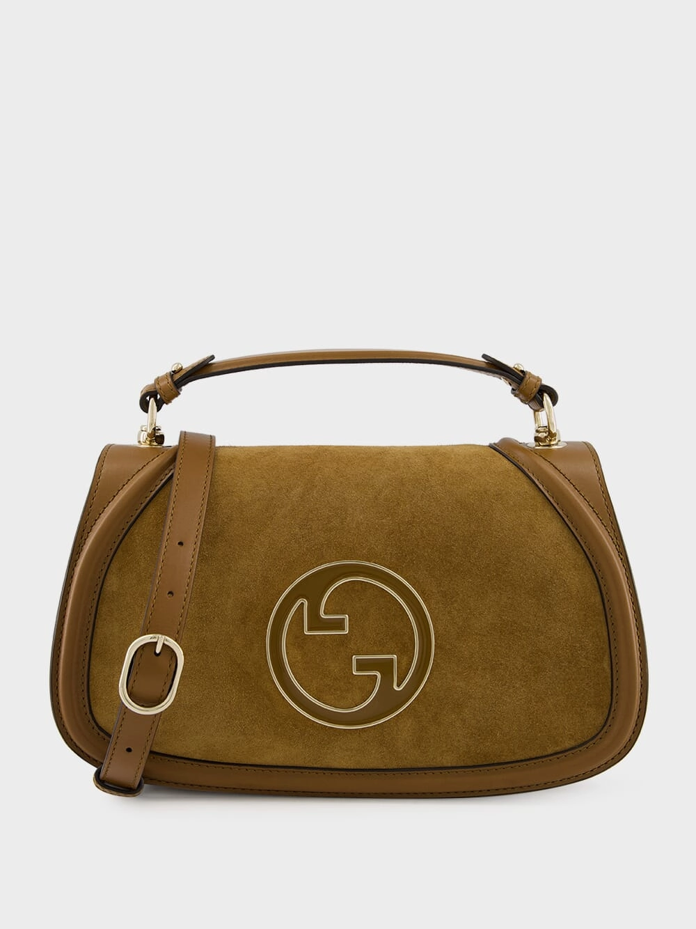 Light Brown Suede Blondie Medium Top Handle Bag