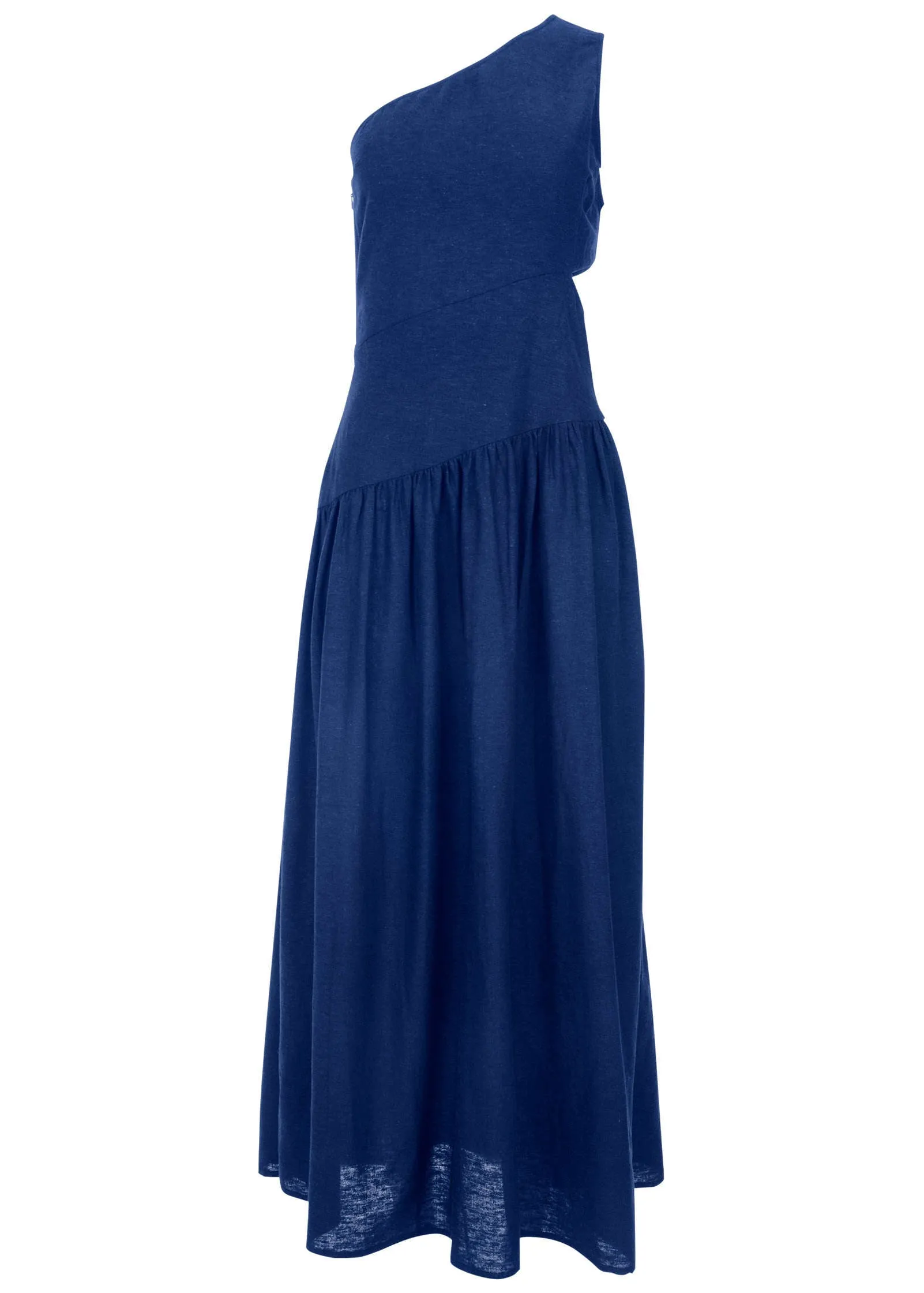 Linen Cutout Maxi Dress - Sodalite Blue