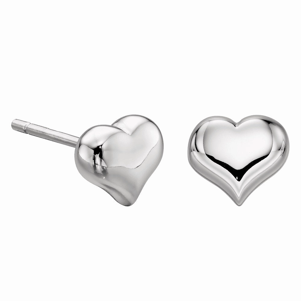 Little Star Freya Sterling Silver Heart Stud Earrings LSE0183