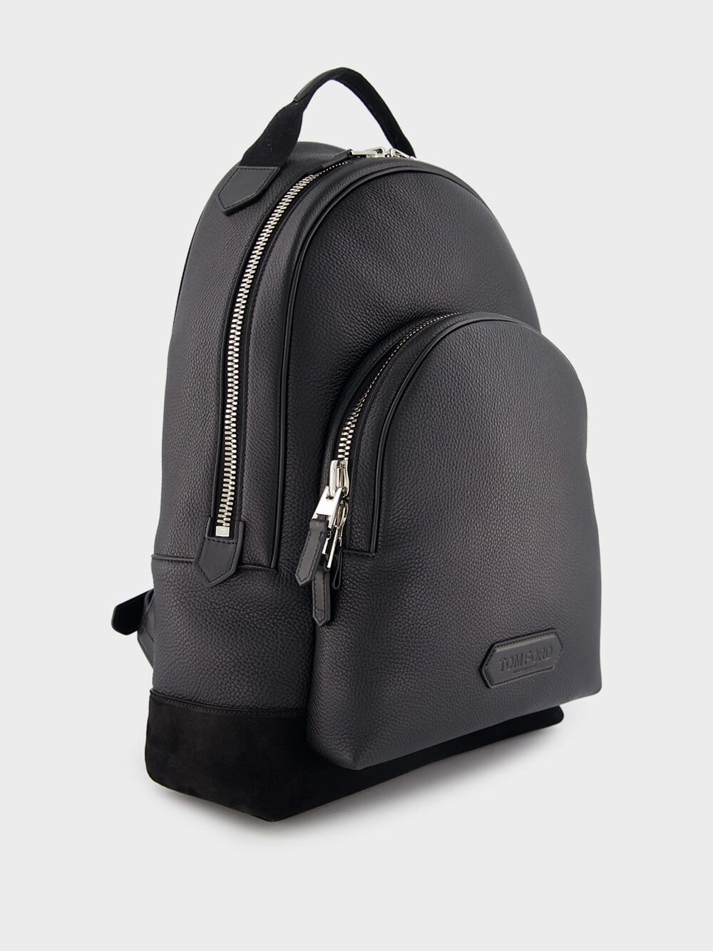Logo-Patch Leather Backpack