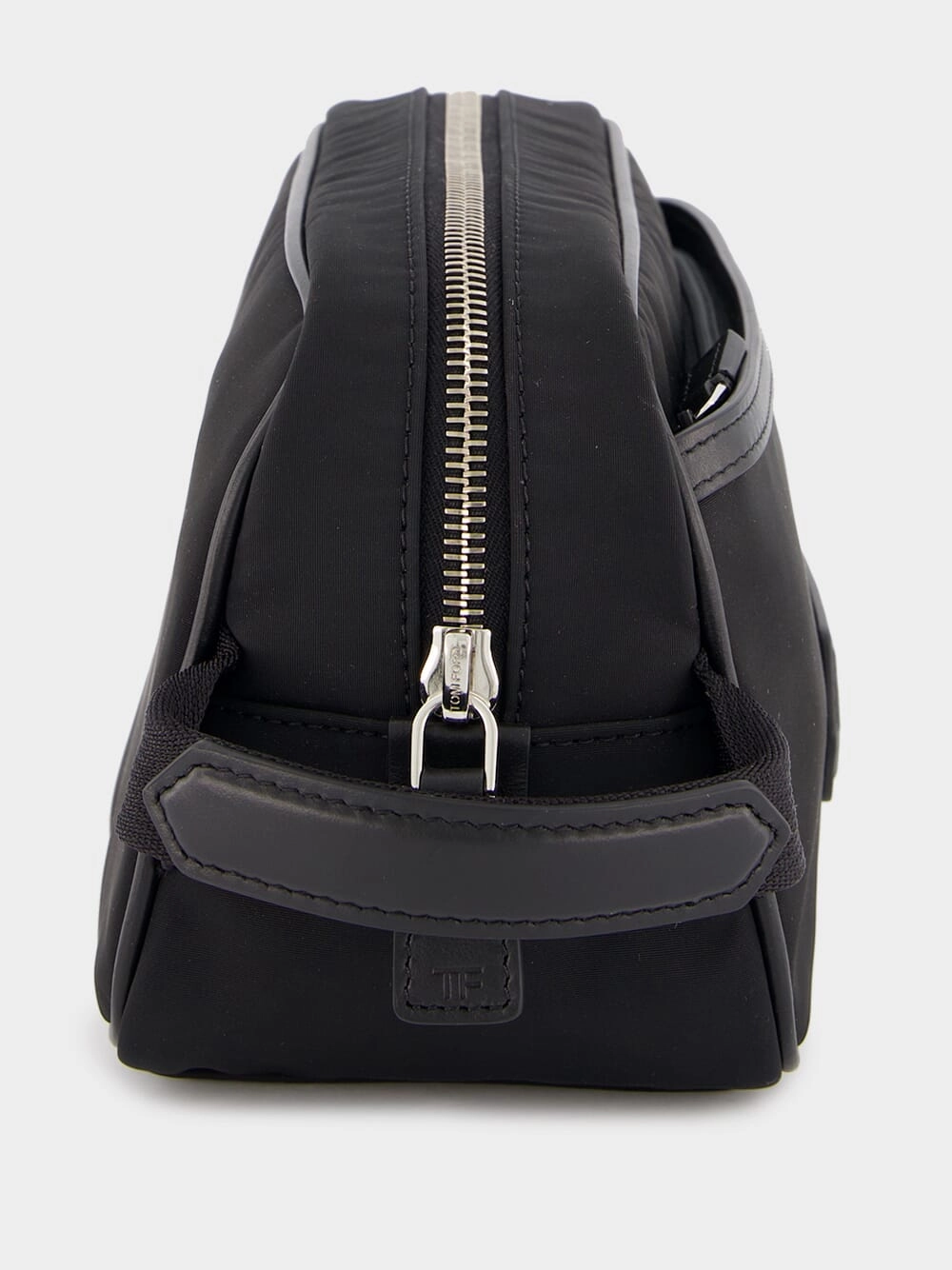 Logo-Patch Leather-Piped Small Washbag