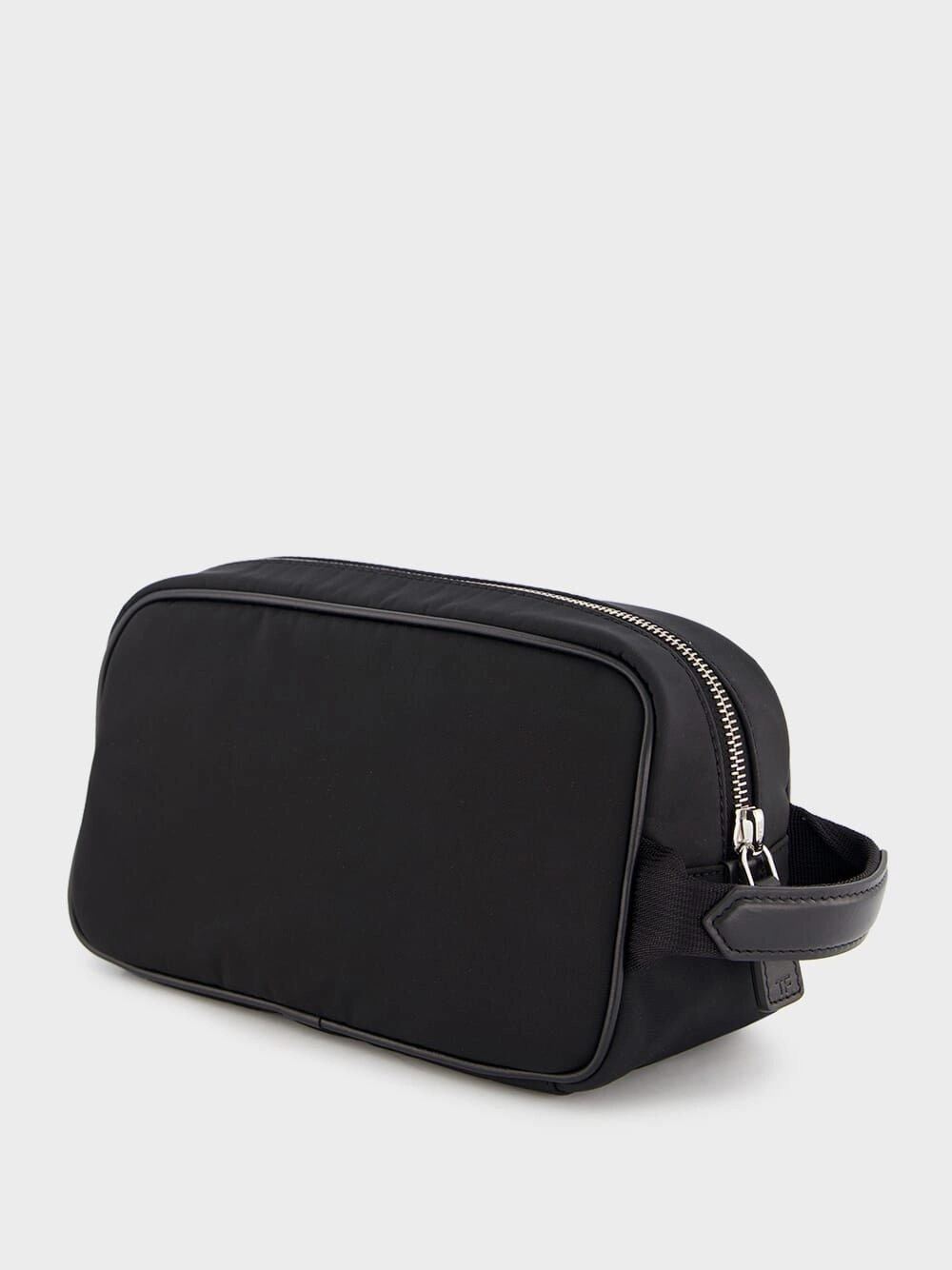 Logo-Patch Leather-Piped Small Washbag