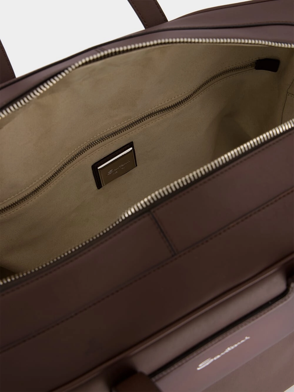 Logo-Stamp Leather Weekend Bag