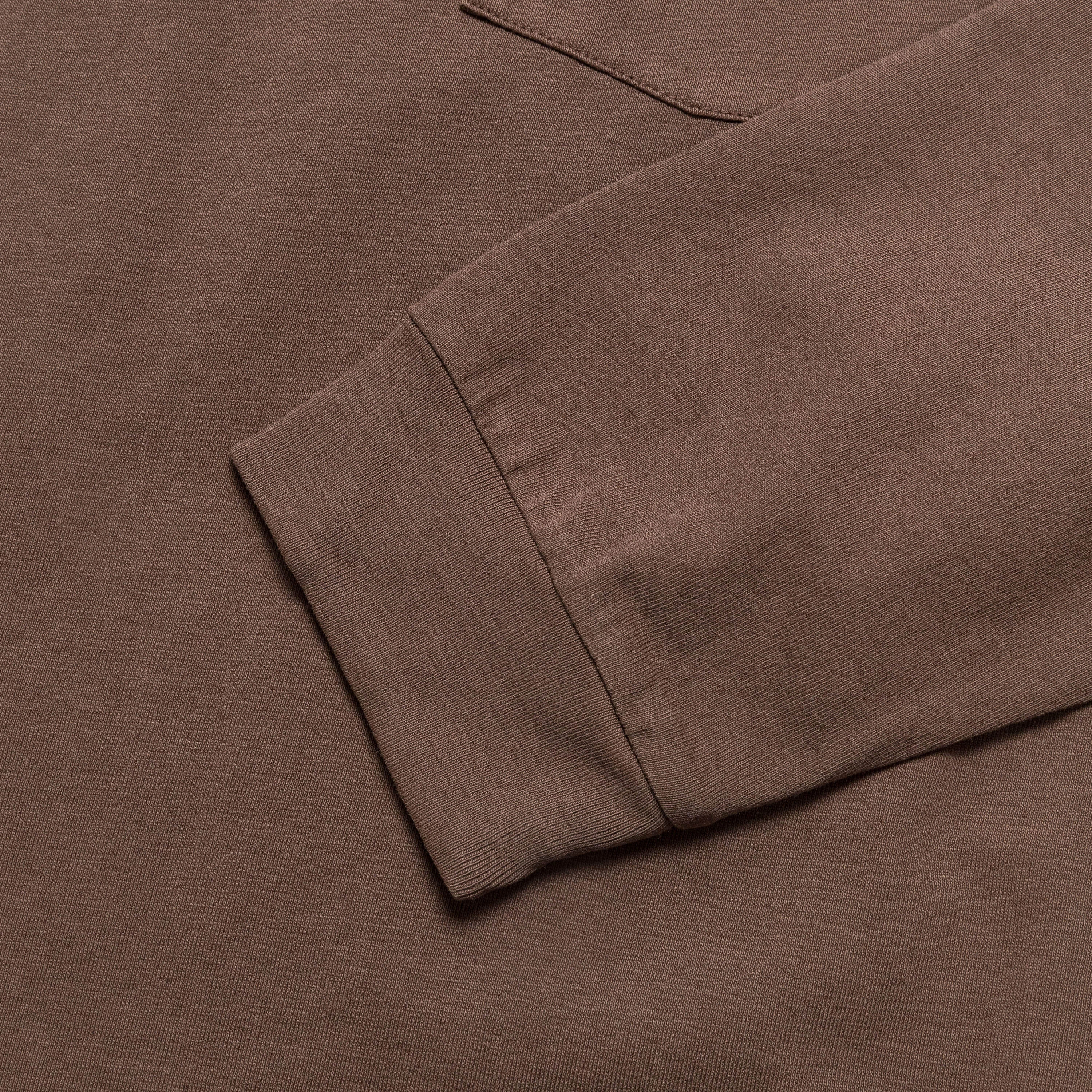 Long Sleeve Pocket Tee Pigment Dyed - Brown