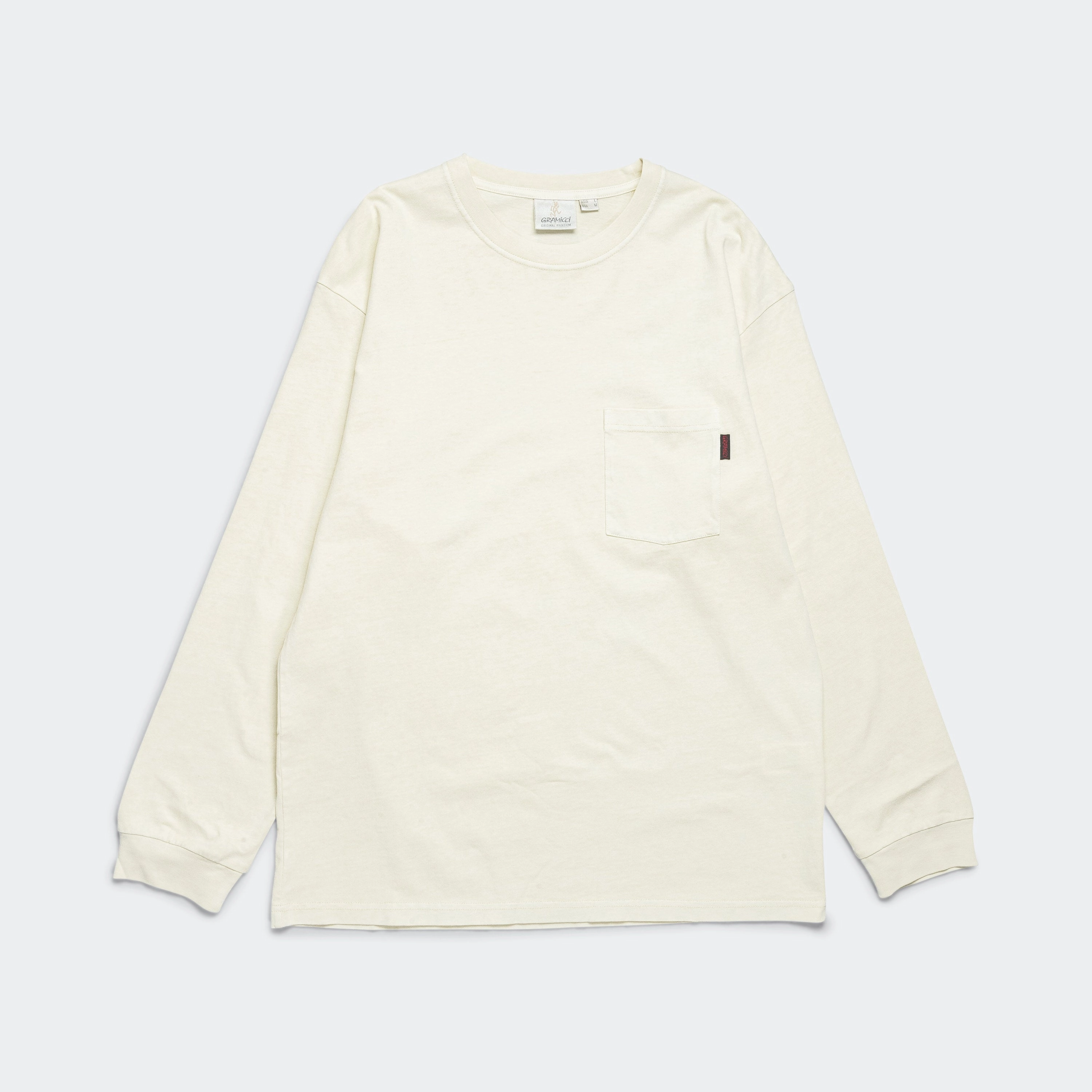 Long Sleeve Pocket Tee Pigment Dyed - Natural
