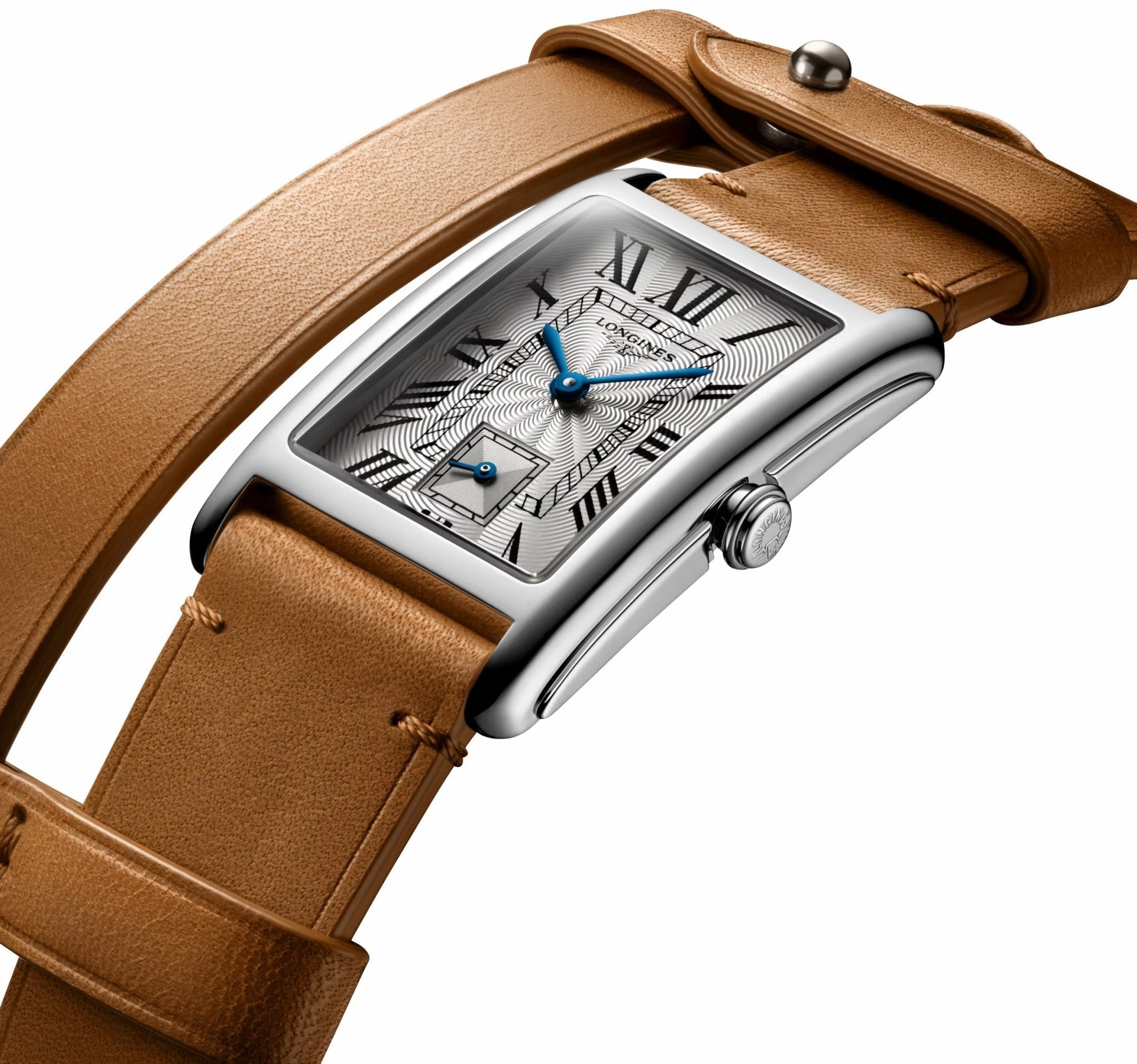 Longines DolceVita x YVY Stainless Steel Silver Dial Brown Leather Strap Quartz Womens Watch L5.512.4.71.B