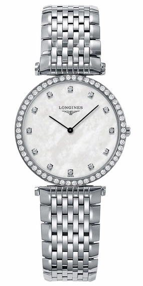Longines La Grande Classique Diamonds Mother-of-Pearl Dial Stainless Steel Womens Watch L4.513.0.87.6