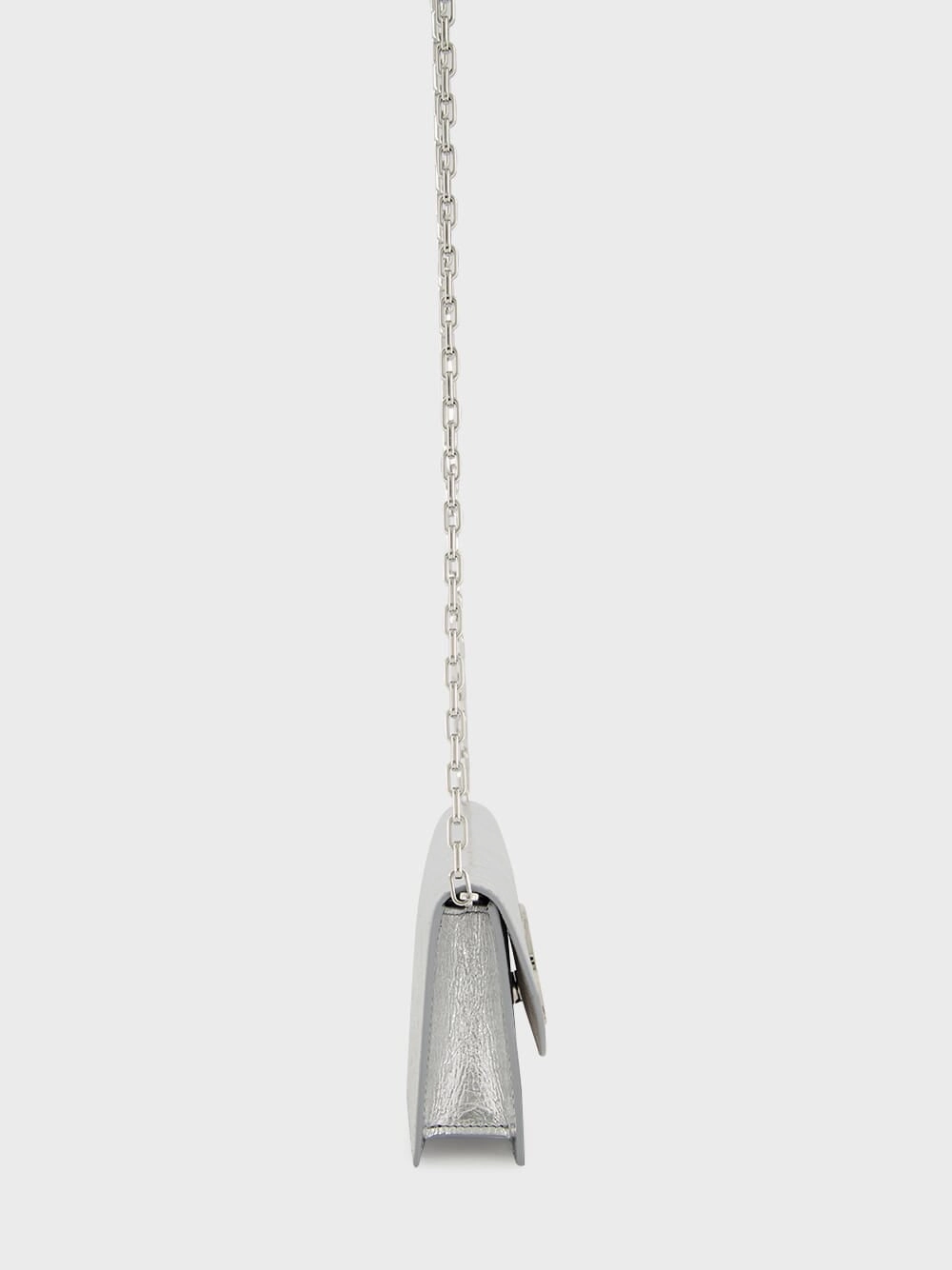 Loubi54 Silver Laminated Clutch