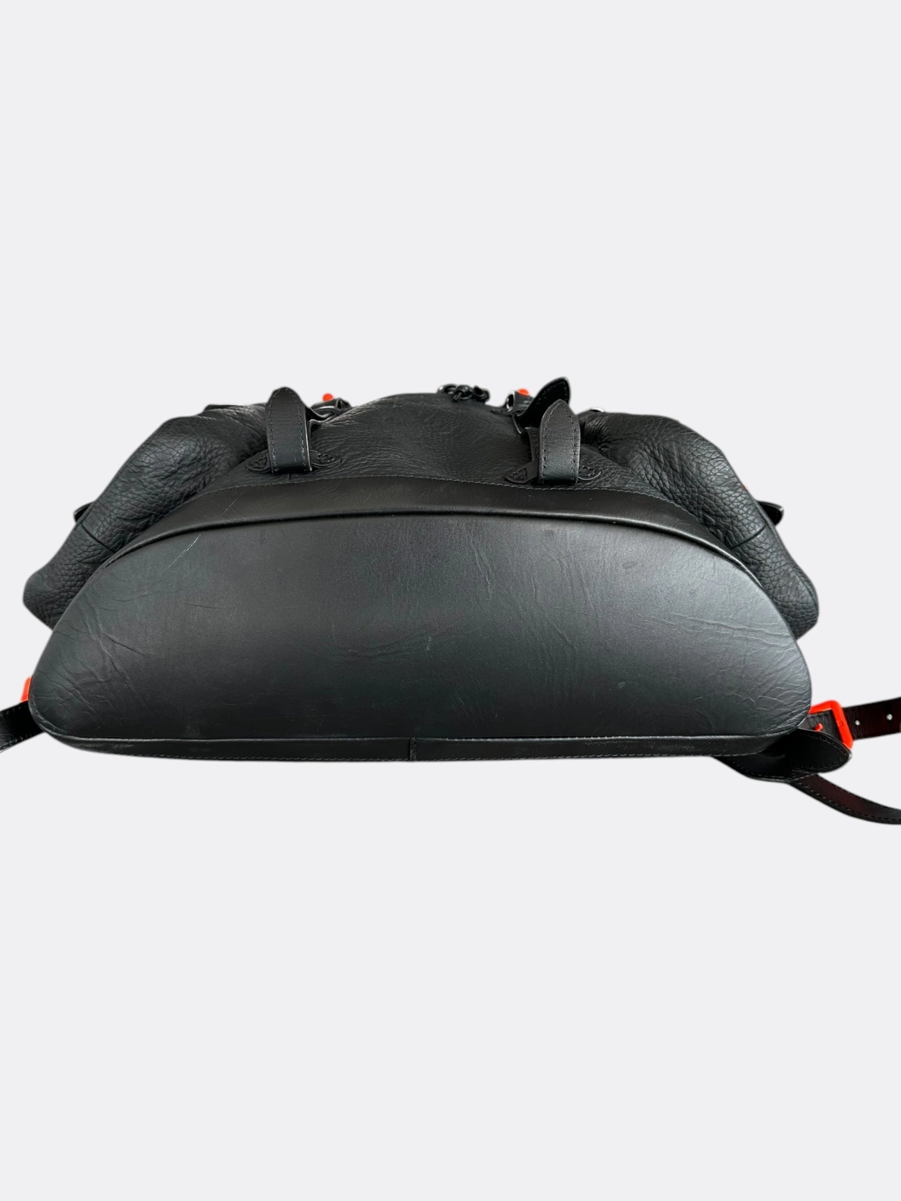 Louis Vuitton Black & Orange Taurillon Leather Monogram Christopher Backpack