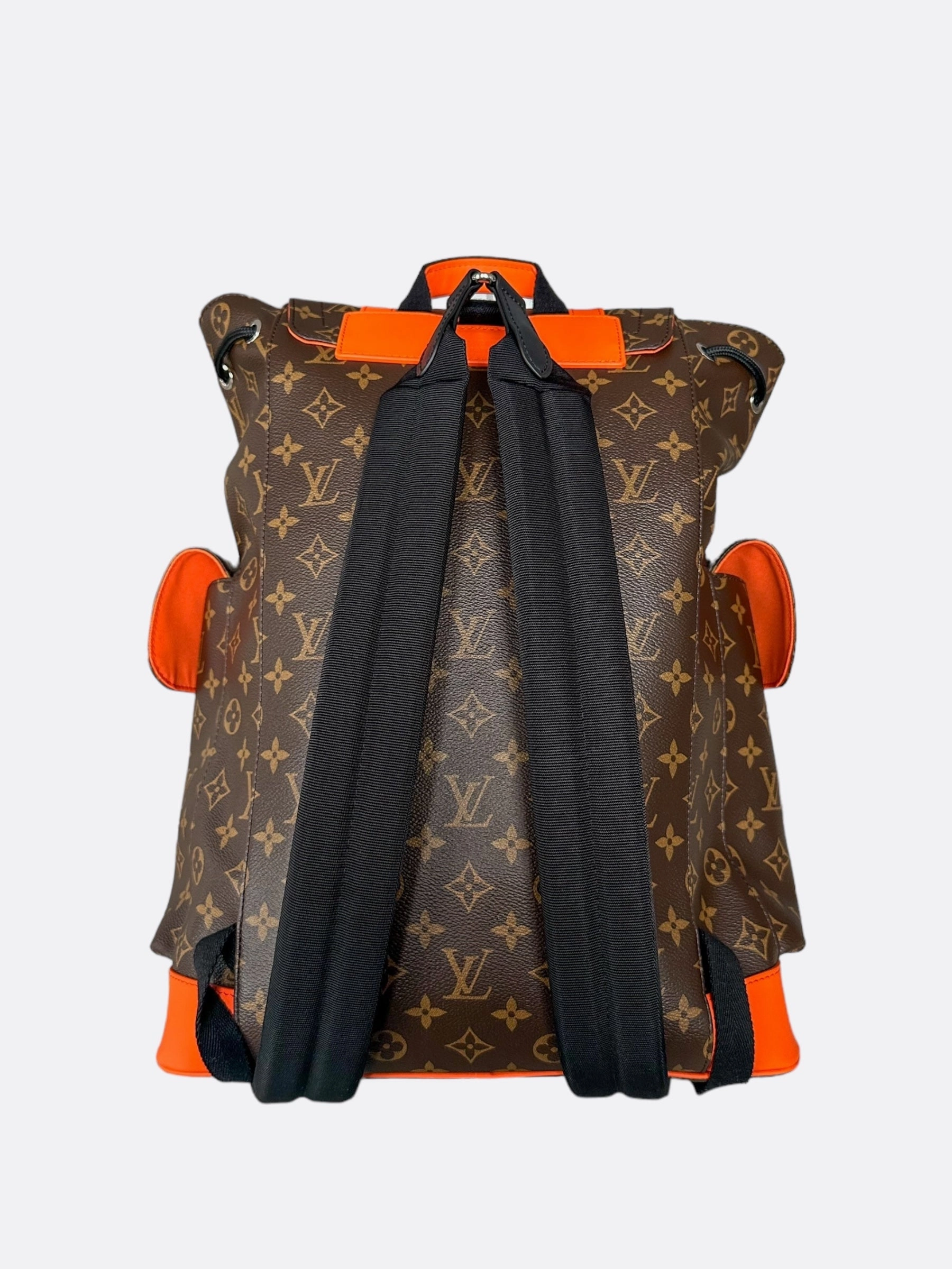 Louis Vuitton Brown Monogram & Orange Christopher Backpack