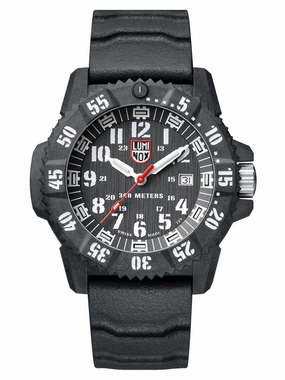 Luminox MASTER CARBON SEAL 3801 Series Mens Black Rubber Watch XS.3801.L