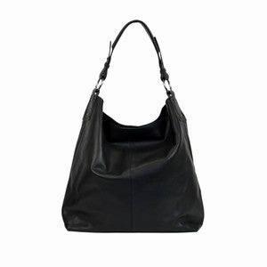 Manzoni Leather Shoulder Bag (Style F74) SALE - BLACK