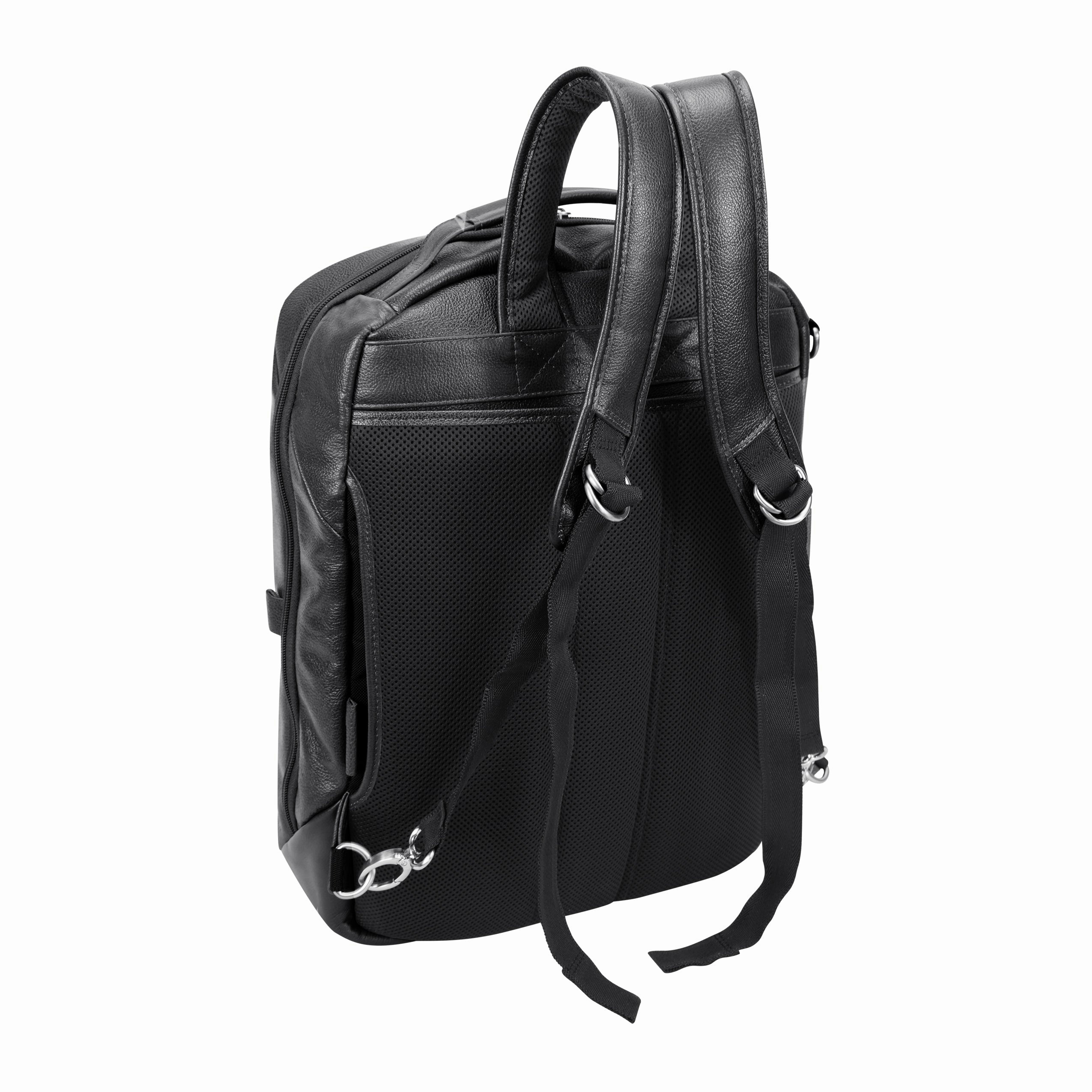 McKlein USA East Side 17" Leather 2-In-1 Laptop & Tablet Convertible Travel Backpack & Cross-Body