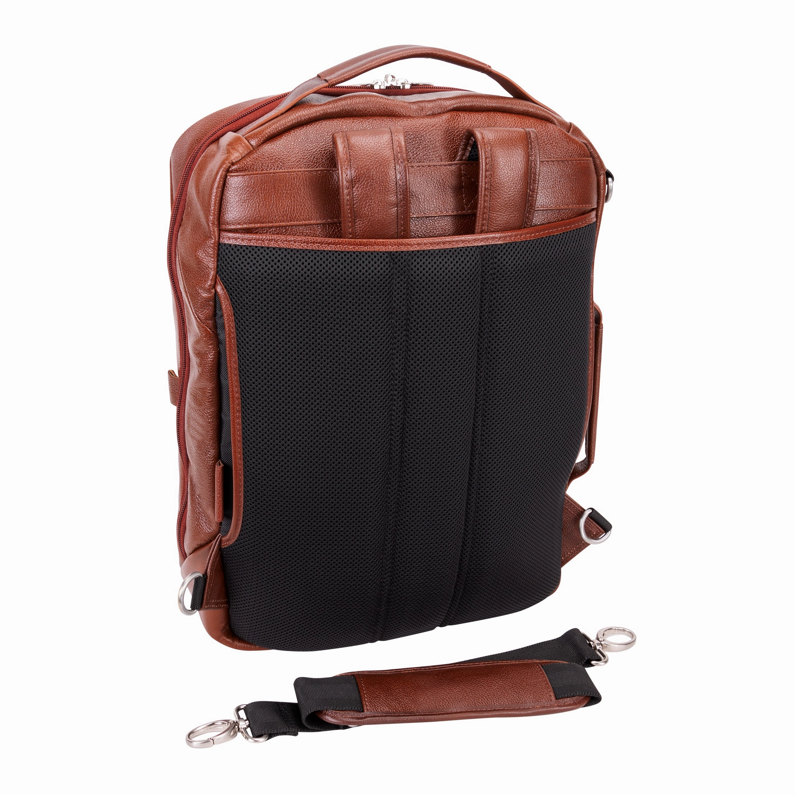 McKlein USA East Side 17" Leather 2-In-1 Laptop & Tablet Convertible Travel Backpack & Cross-Body