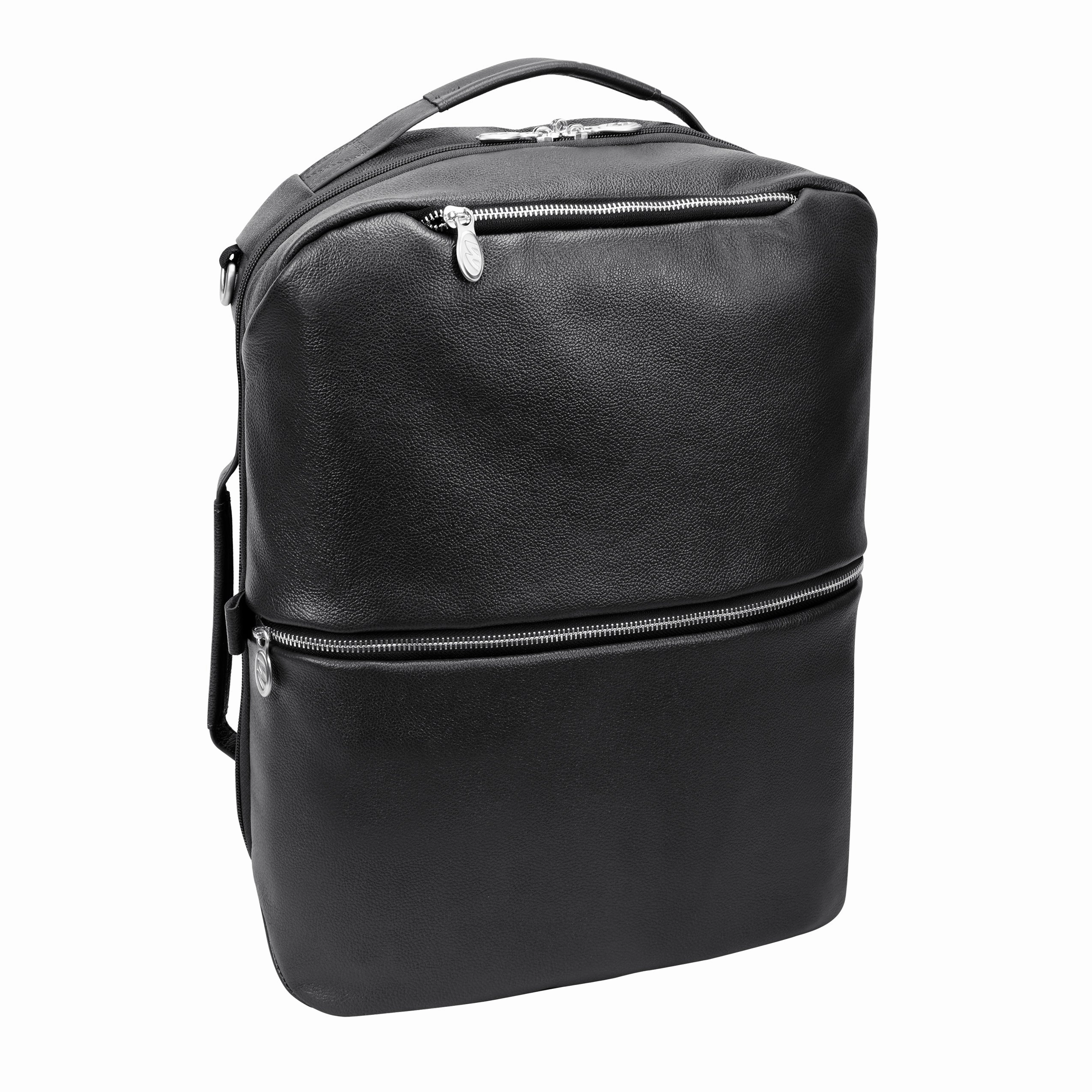 McKlein USA East Side 17" Leather 2-In-1 Laptop & Tablet Convertible Travel Backpack & Cross-Body