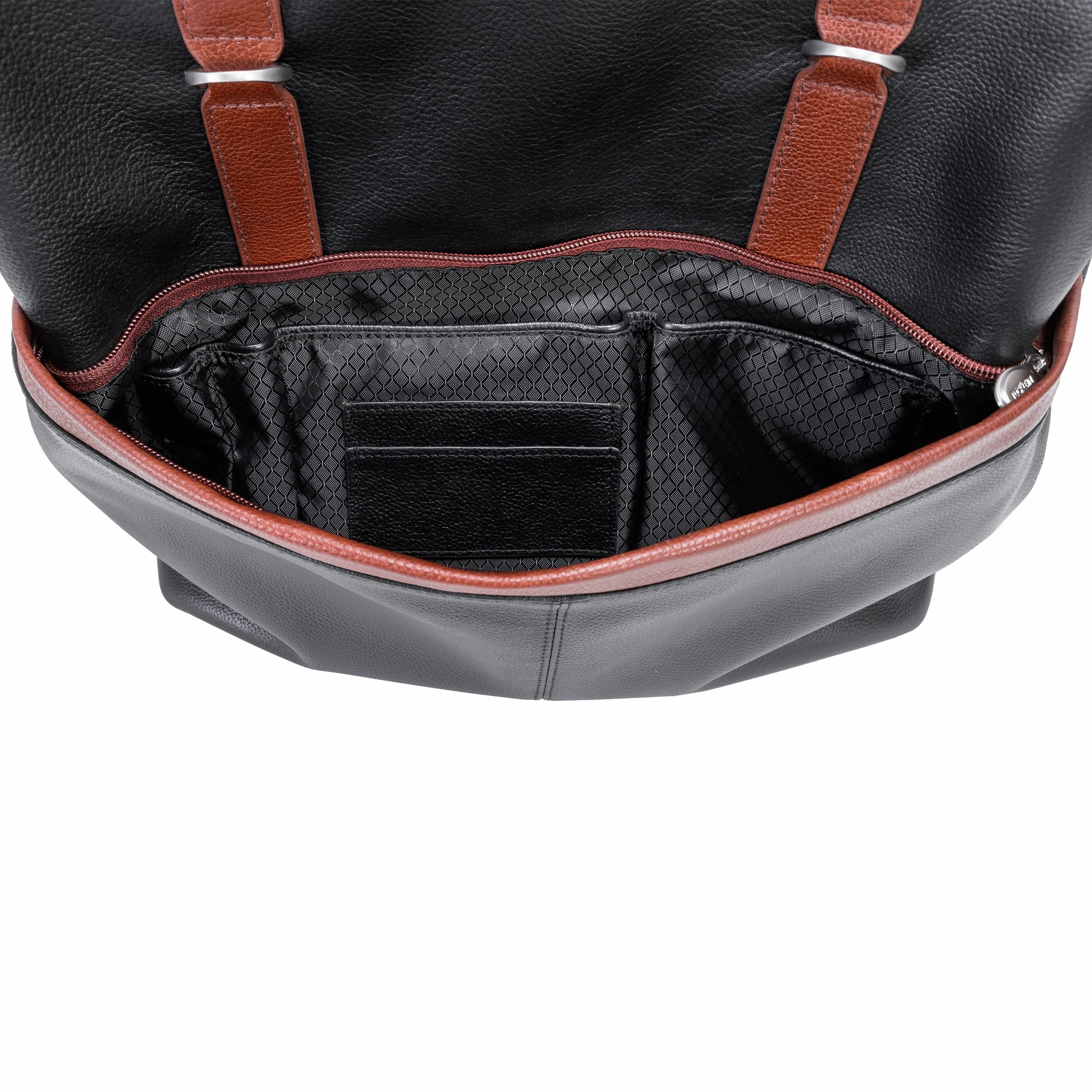 McKlein USA Element 17" Leather Two-Tone Flap-Over Laptop & Tablet Backpack