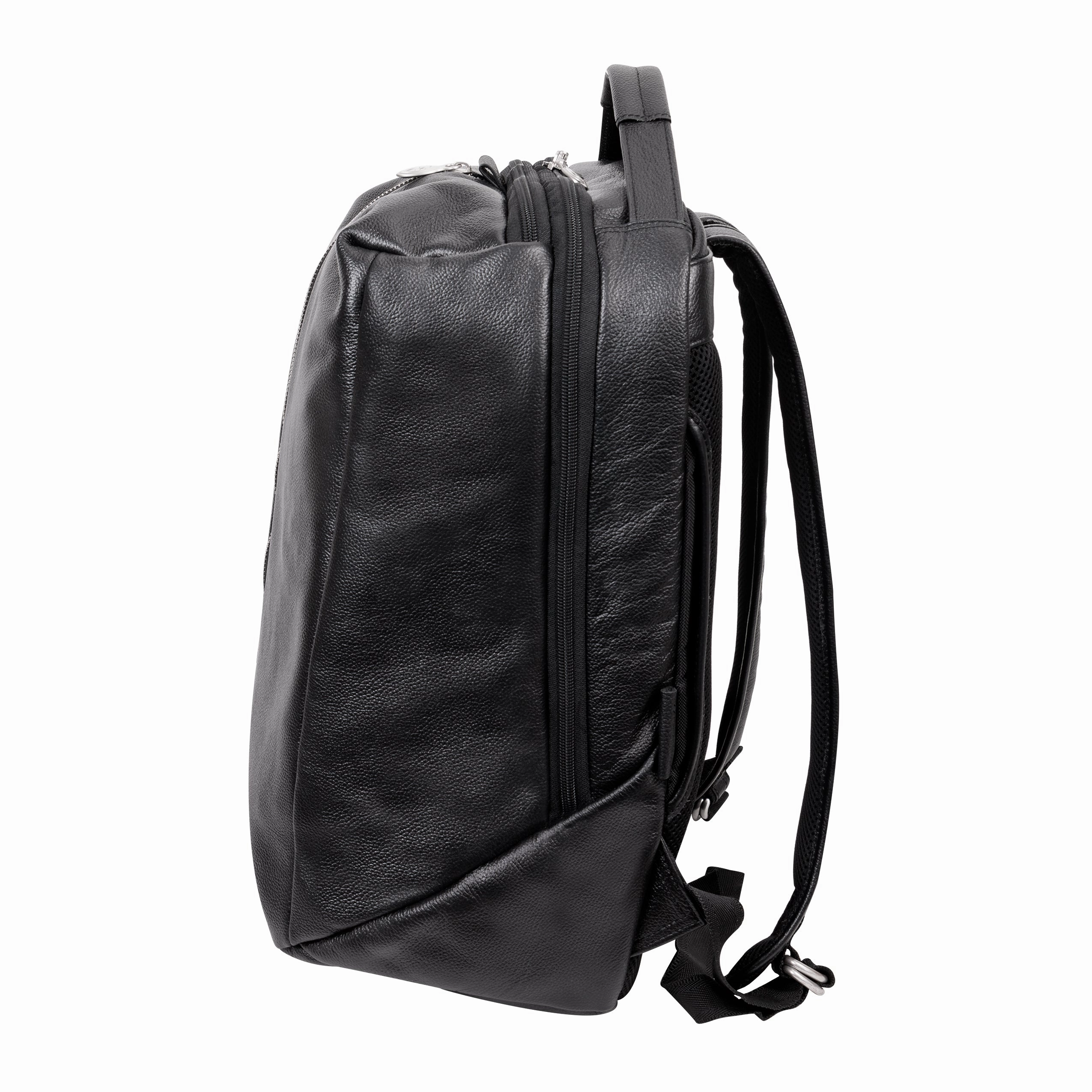McKlein USA South Shore 17" Leather Carry-All Laptop & Tablet Overnight Backpack