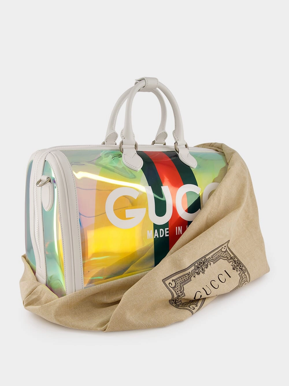 Medium Transparent Duffle with Web