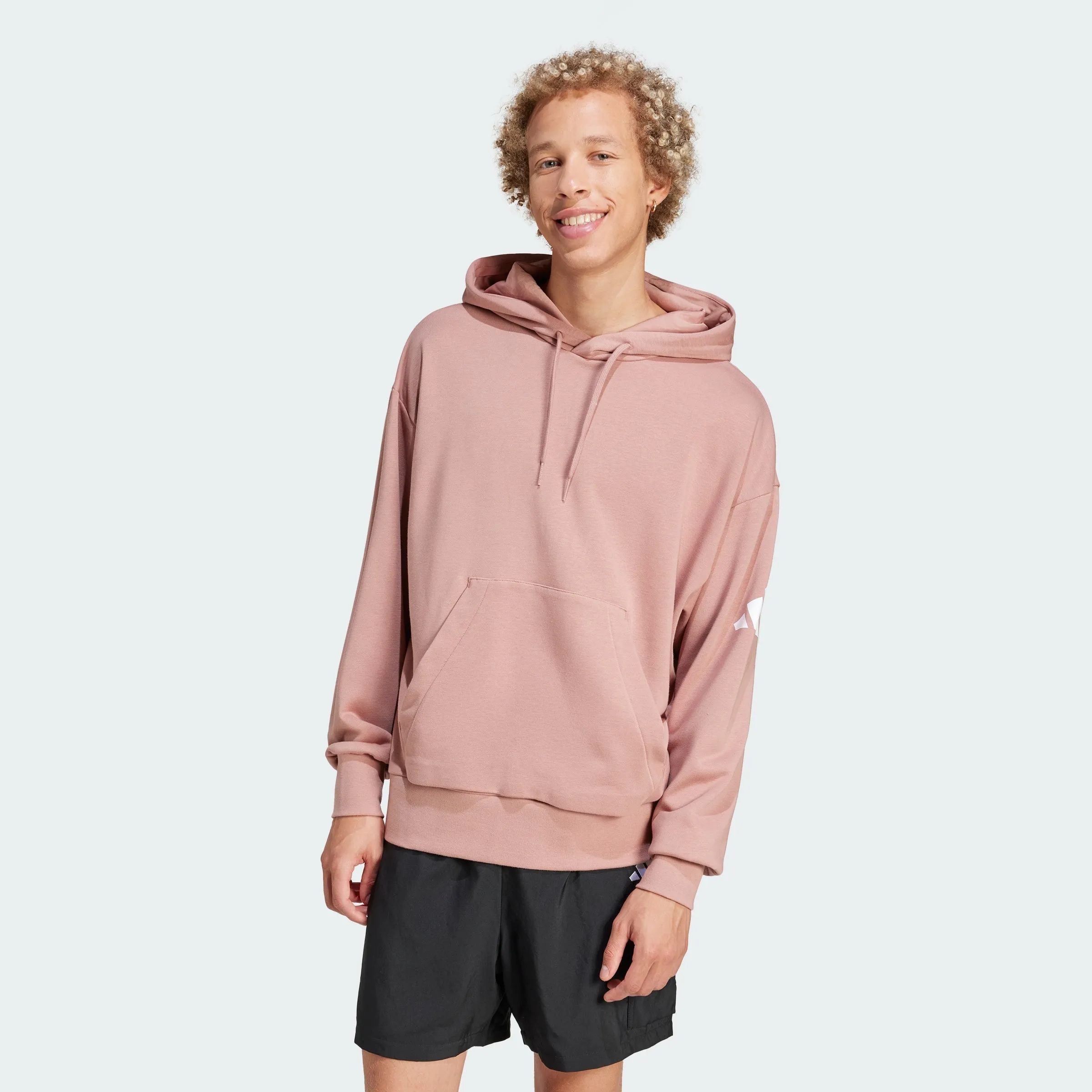 Men's adidas Essentials Loose-Fit 3 Bar Logo French Terry Hoodie
