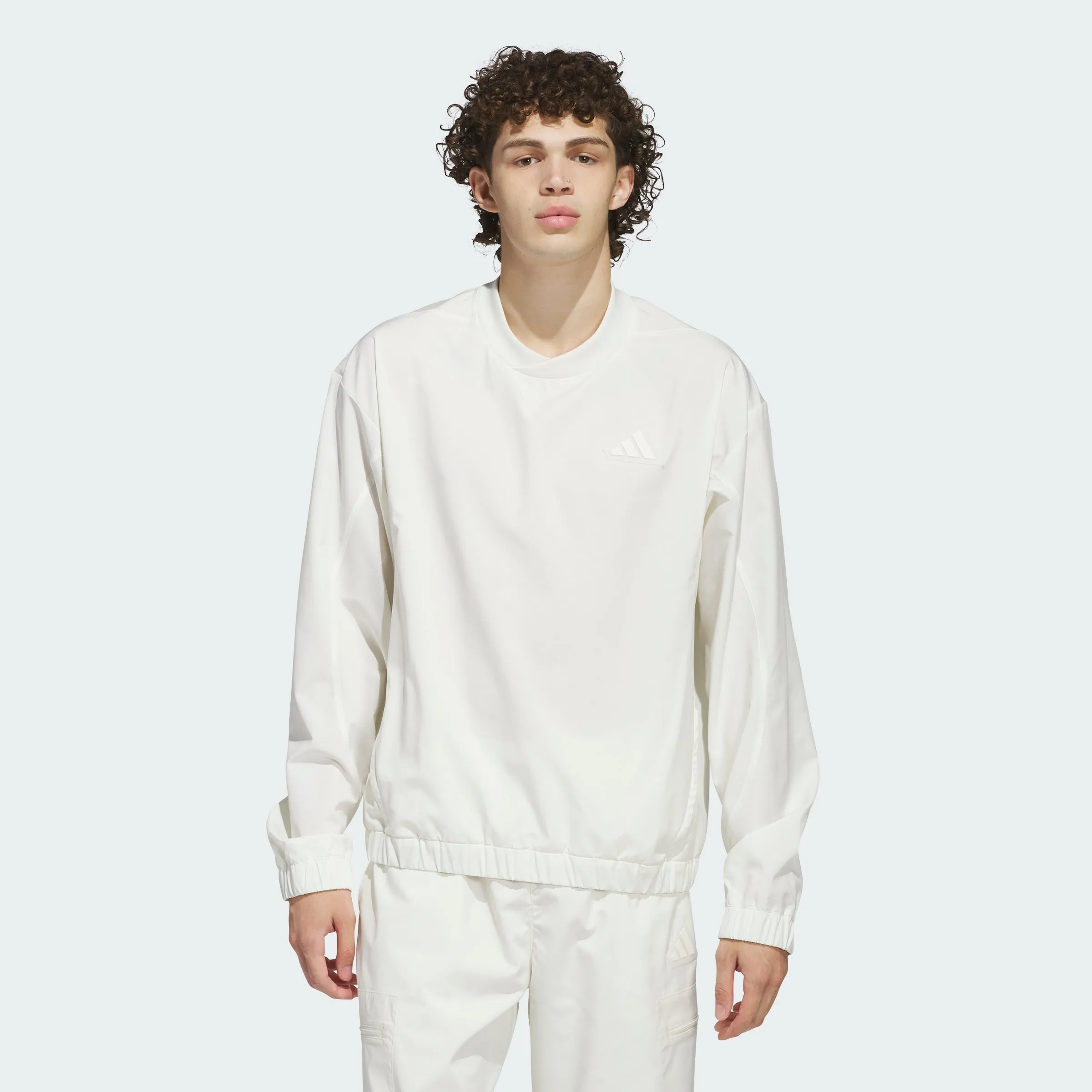 Men's adidas Woven Pullover Crew Sweatshirt