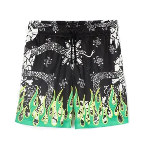 MESH ATHLETIC SHORT IN PAISLEY FLAME