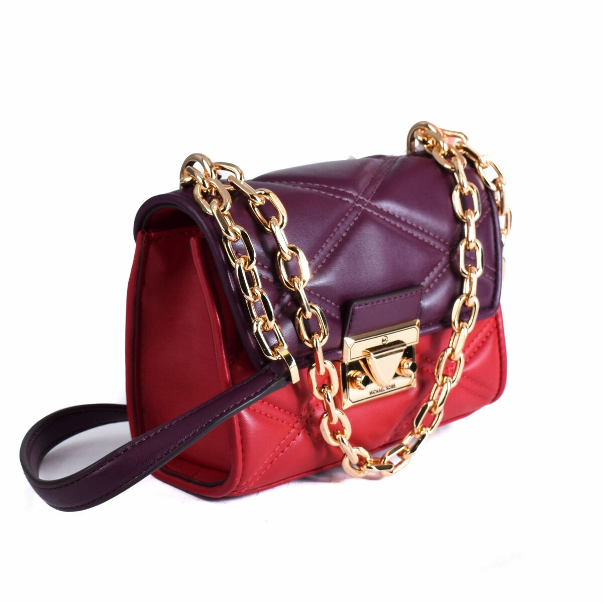 Michael Kors Chain Shoulder Crossbody Bag Chilli Red Plum Purple