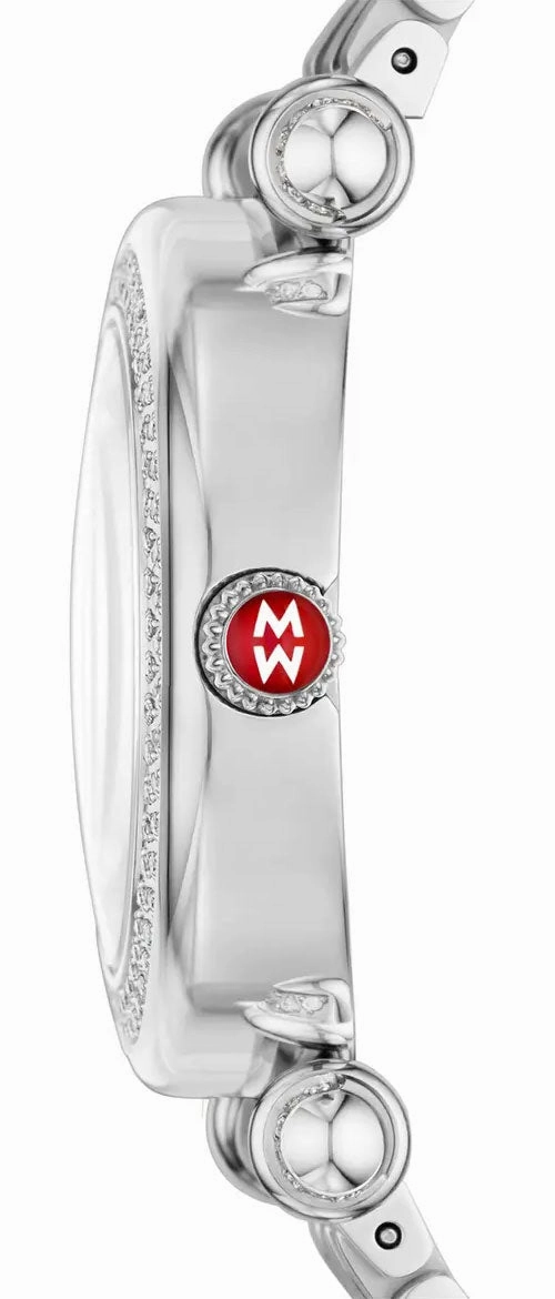 Michele Caber Mid Stainless Steel Mother-of-Pearl Dial Diamonds Womens Watch MWW16E000008