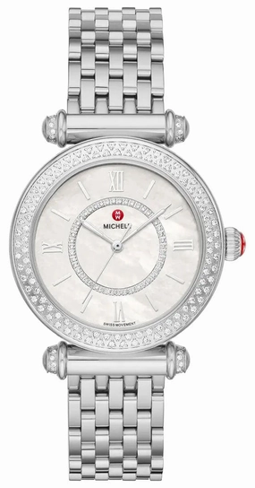 Michele Caber Mid Stainless Steel Mother-of-Pearl Dial Diamonds Womens Watch MWW16E000008
