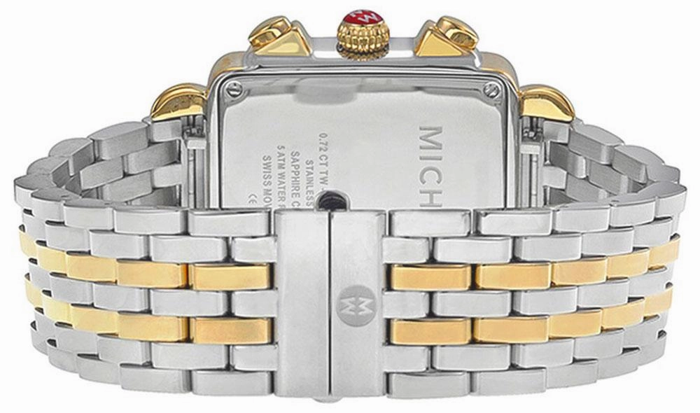 Michele Deco XL Diamond Chronograph Day/Date Two-Tone Stainless Steel Womens Watch MWW06Z000013